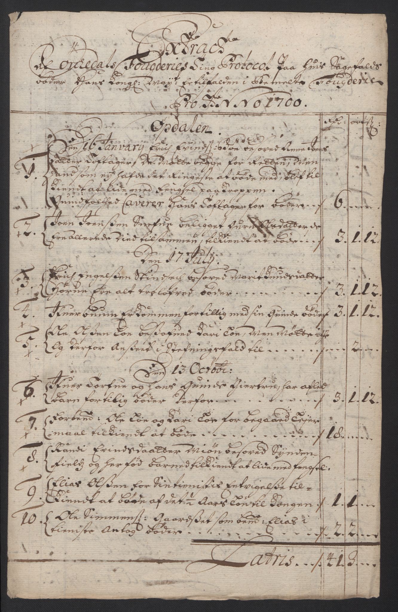 Rentekammeret inntil 1814, Reviderte regnskaper, Fogderegnskap, AV/RA-EA-4092/R60/L3950: Fogderegnskap Orkdal og Gauldal, 1700, p. 180