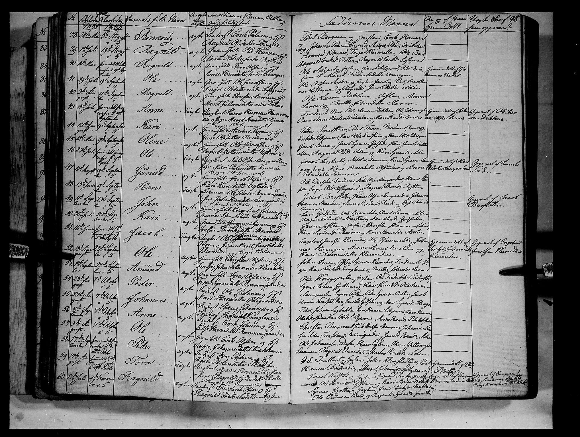 Vågå prestekontor, AV/SAH-PREST-076/H/Ha/Haa/L0005: Parish register (official) no. 5 /3, 1842-1856, p. 98