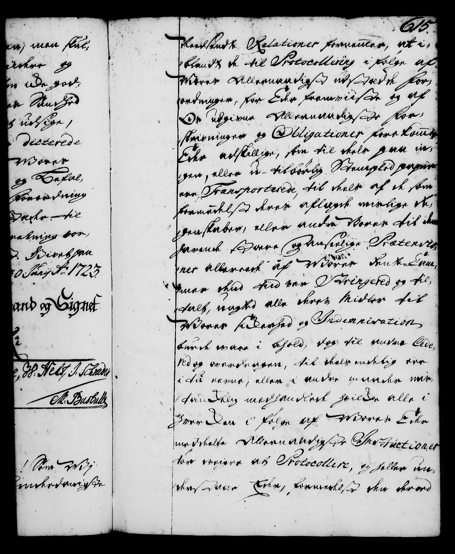 Rentekammeret, Kammerkanselliet, RA/EA-3111/G/Gg/Gga/L0001: Norsk ekspedisjonsprotokoll med register (merket RK 53.1), 1720-1723, p. 615