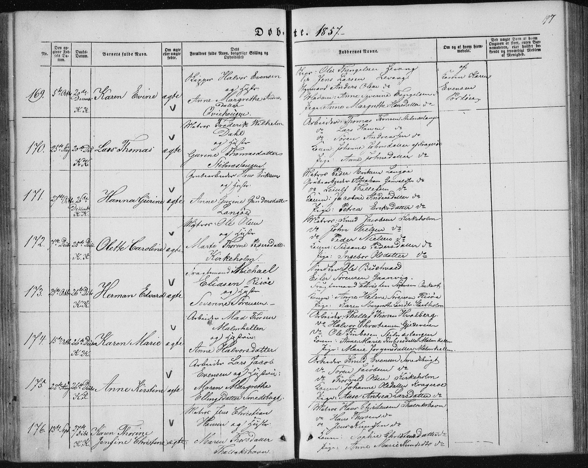 Sannidal kirkebøker, SAKO/A-296/F/Fa/L0008: Parish register (official) no. 8, 1847-1862, p. 197