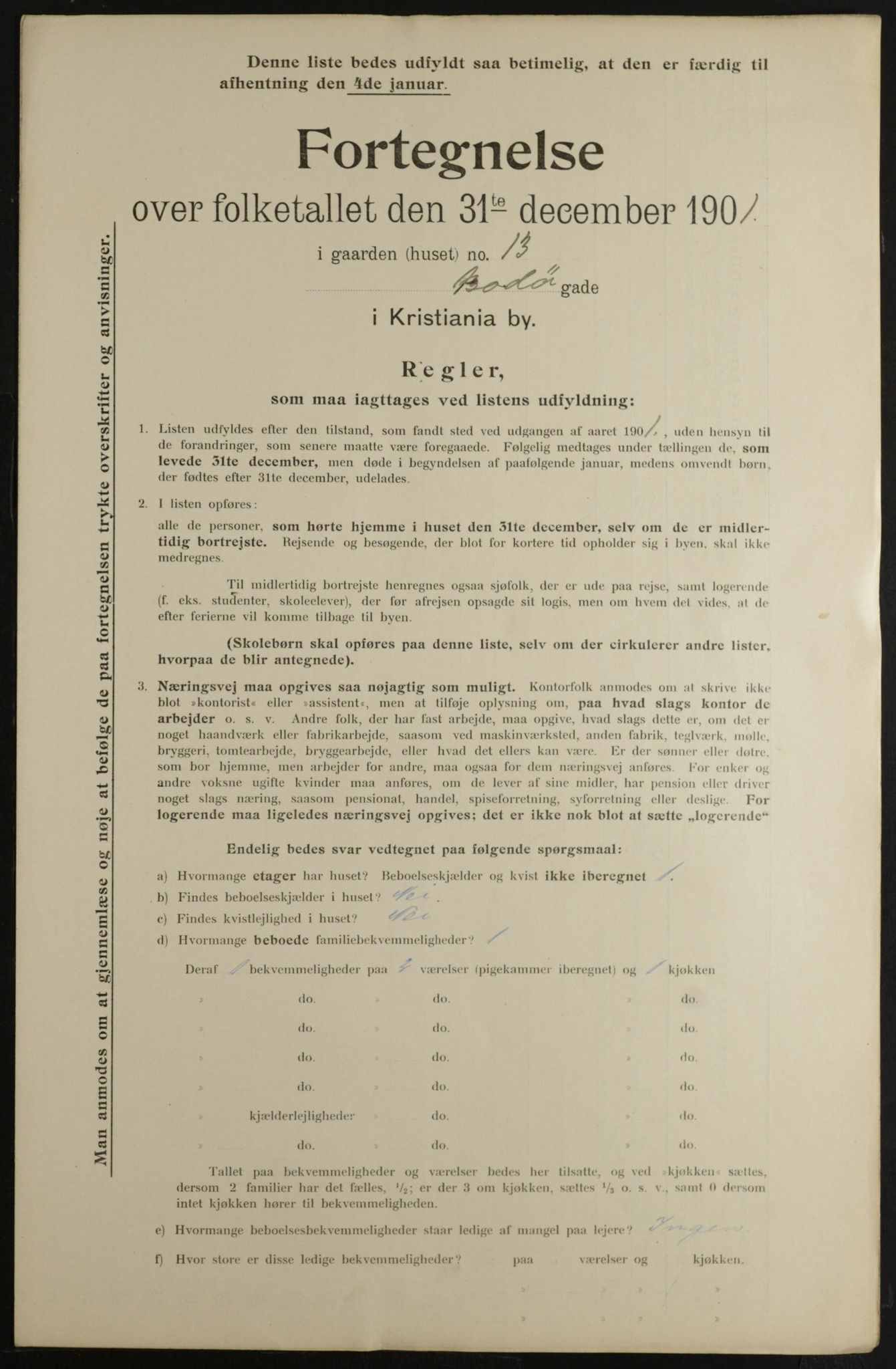 OBA, Municipal Census 1901 for Kristiania, 1901, p. 1130