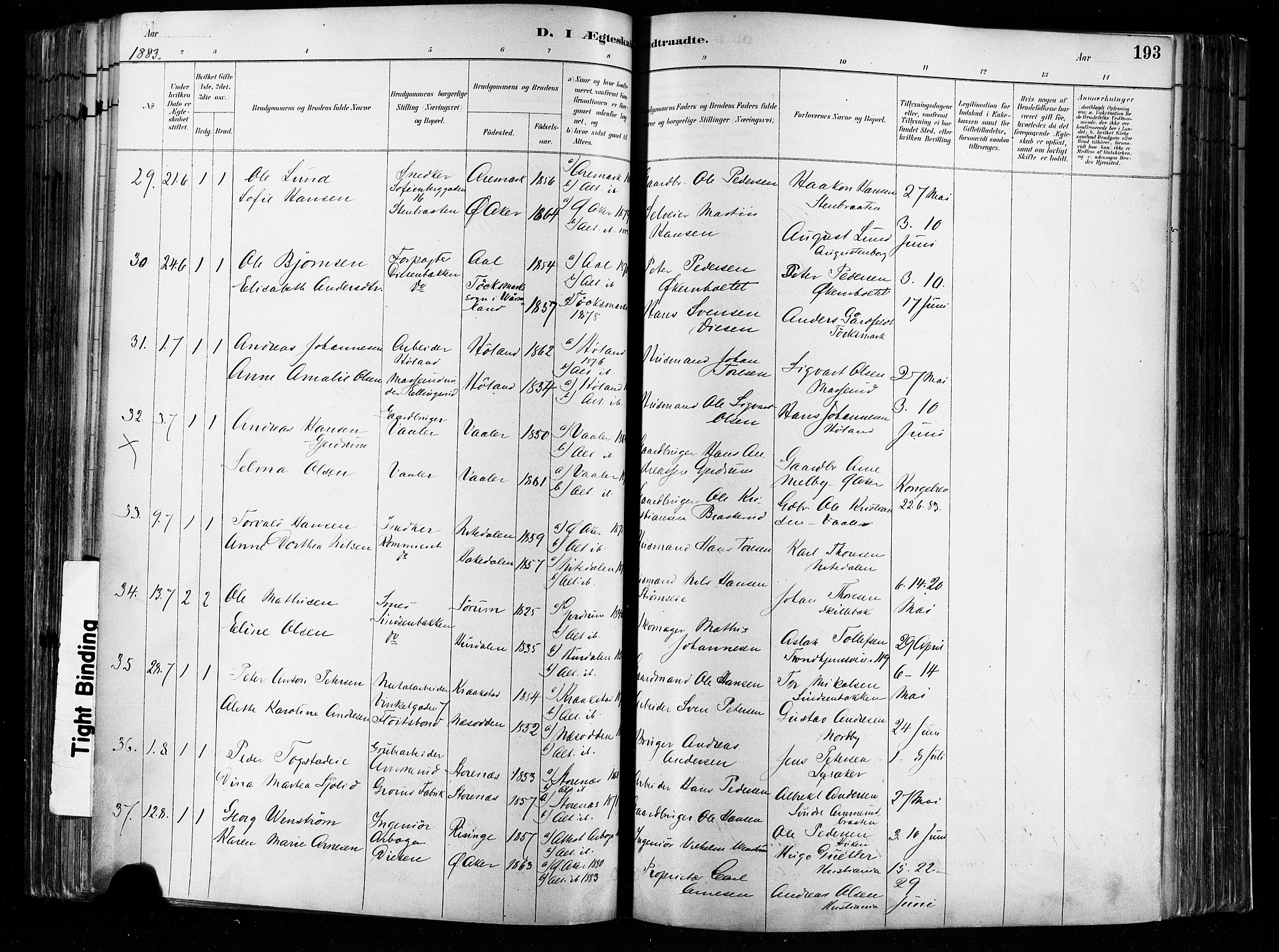 Østre Aker prestekontor Kirkebøker, AV/SAO-A-10840/F/Fa/L0008: Parish register (official) no. I 8, 1883-1894, p. 193