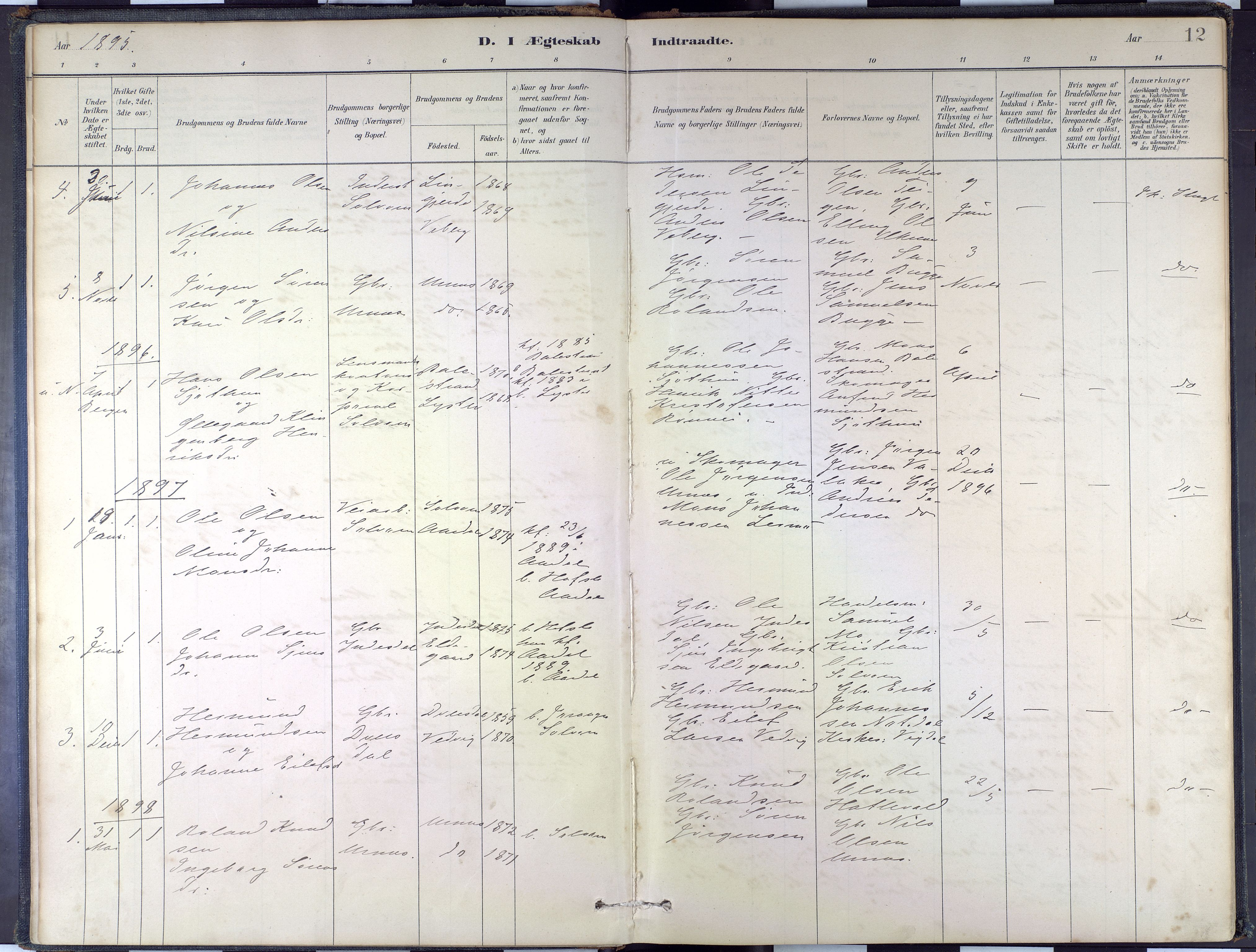 Hafslo sokneprestembete, SAB/A-80301/H/Haa/Haac/L0003: Parish register (official) no. C 3, 1881-2004, p. 12