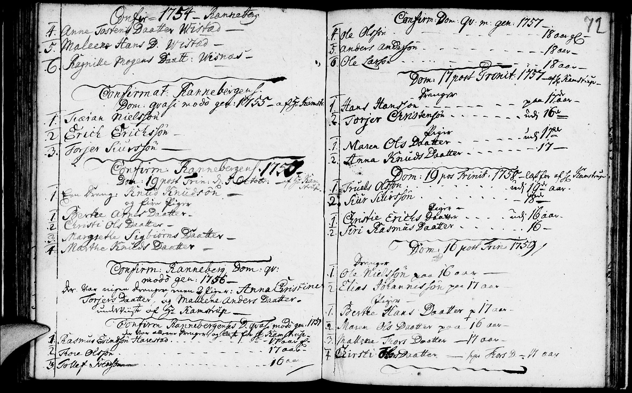 Domkirken sokneprestkontor, SAST/A-101812/001/30/30BA/L0003: Parish register (official) no. A 3 /2, 1738-1760, p. 72
