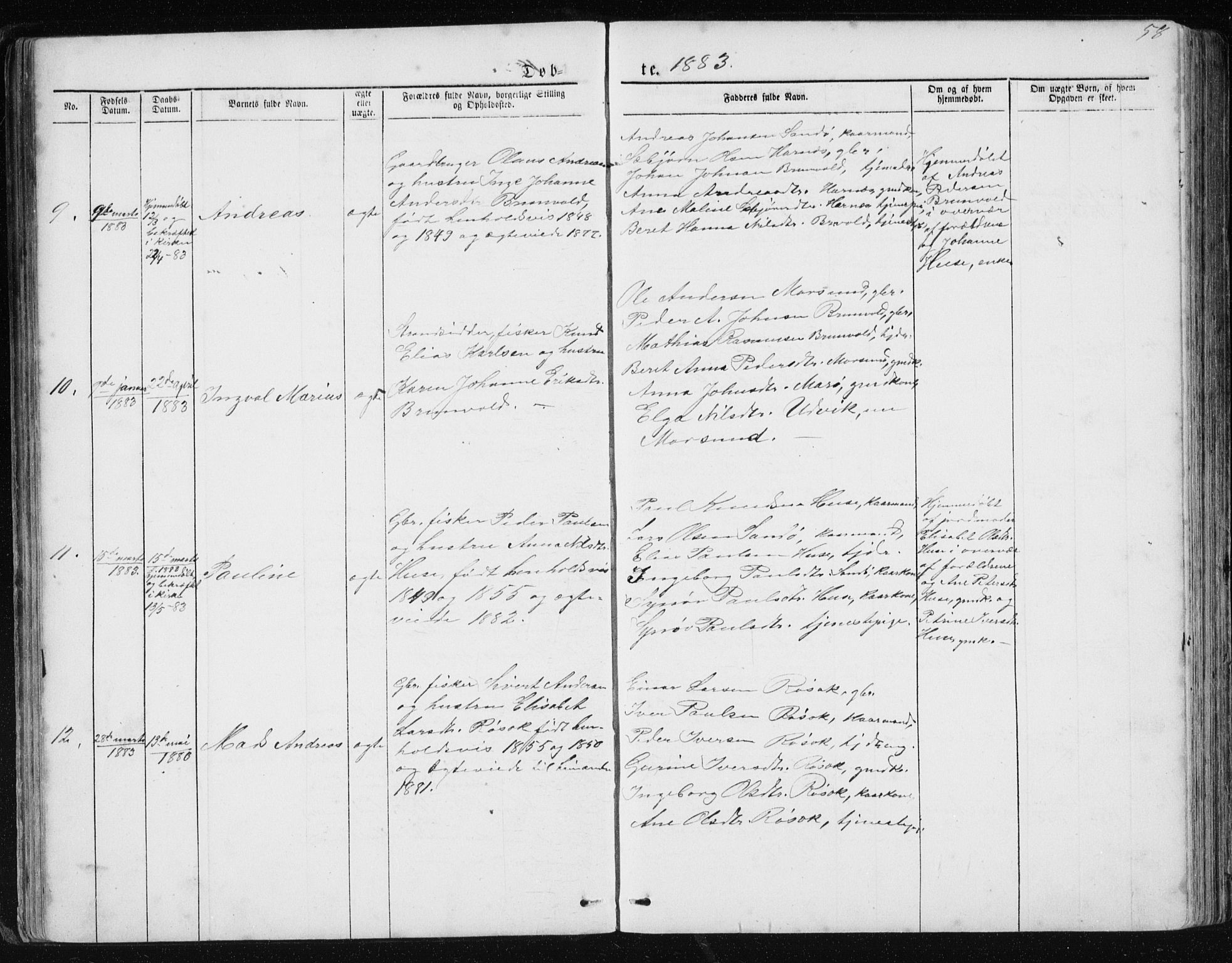 Ministerialprotokoller, klokkerbøker og fødselsregistre - Møre og Romsdal, AV/SAT-A-1454/561/L0732: Parish register (copy) no. 561C02, 1867-1900, p. 58