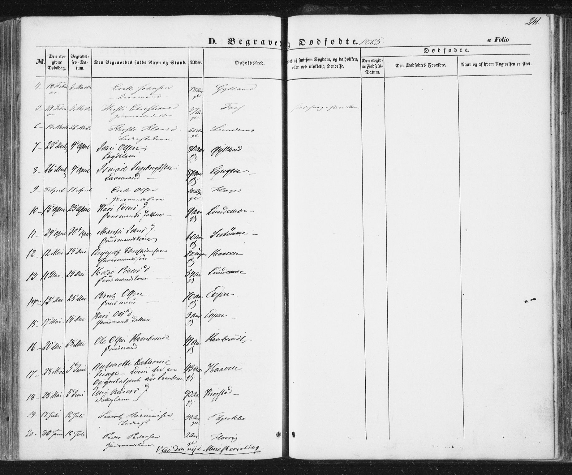 Ministerialprotokoller, klokkerbøker og fødselsregistre - Sør-Trøndelag, SAT/A-1456/692/L1103: Parish register (official) no. 692A03, 1849-1870, p. 241