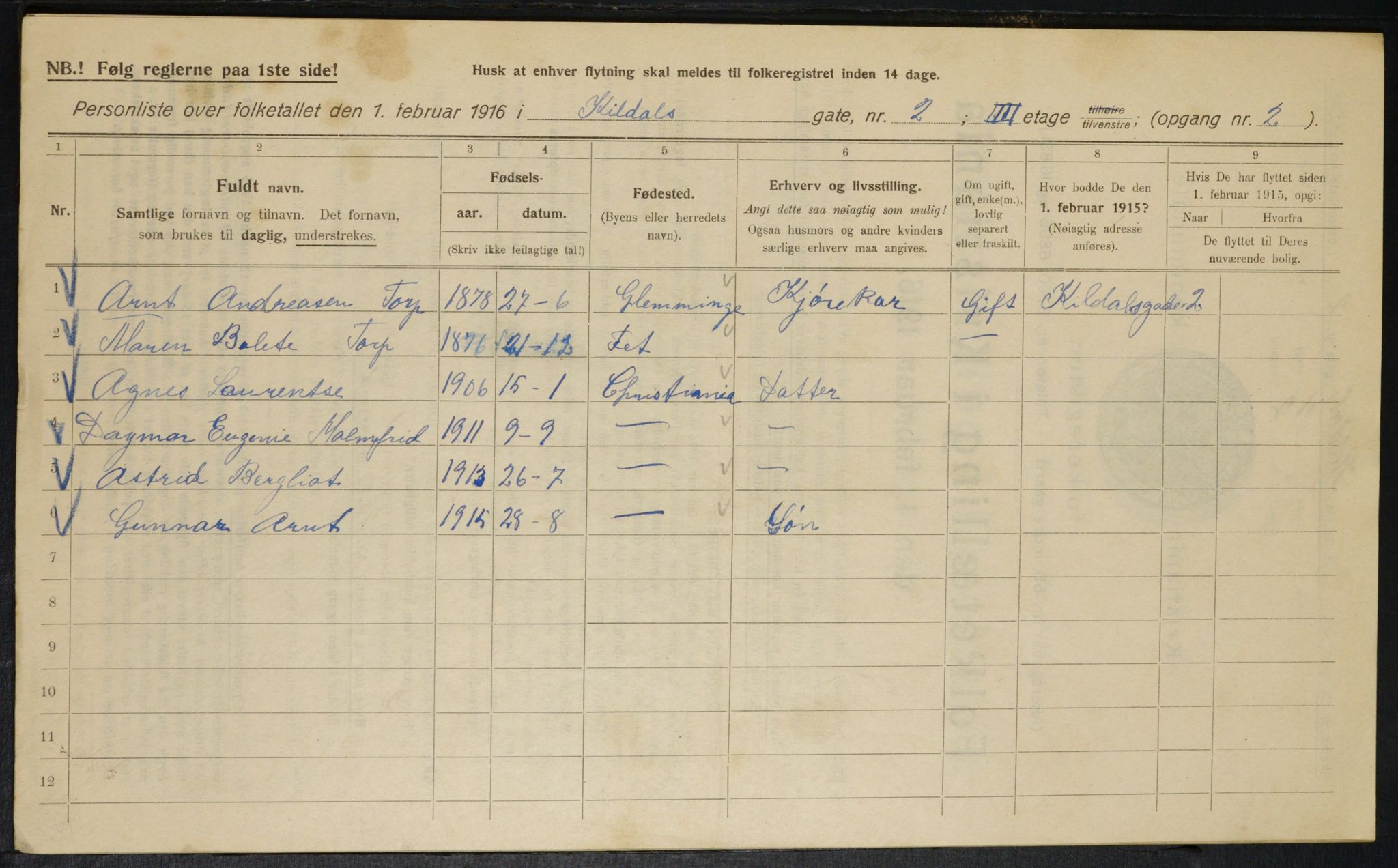 OBA, Municipal Census 1916 for Kristiania, 1916, p. 50588