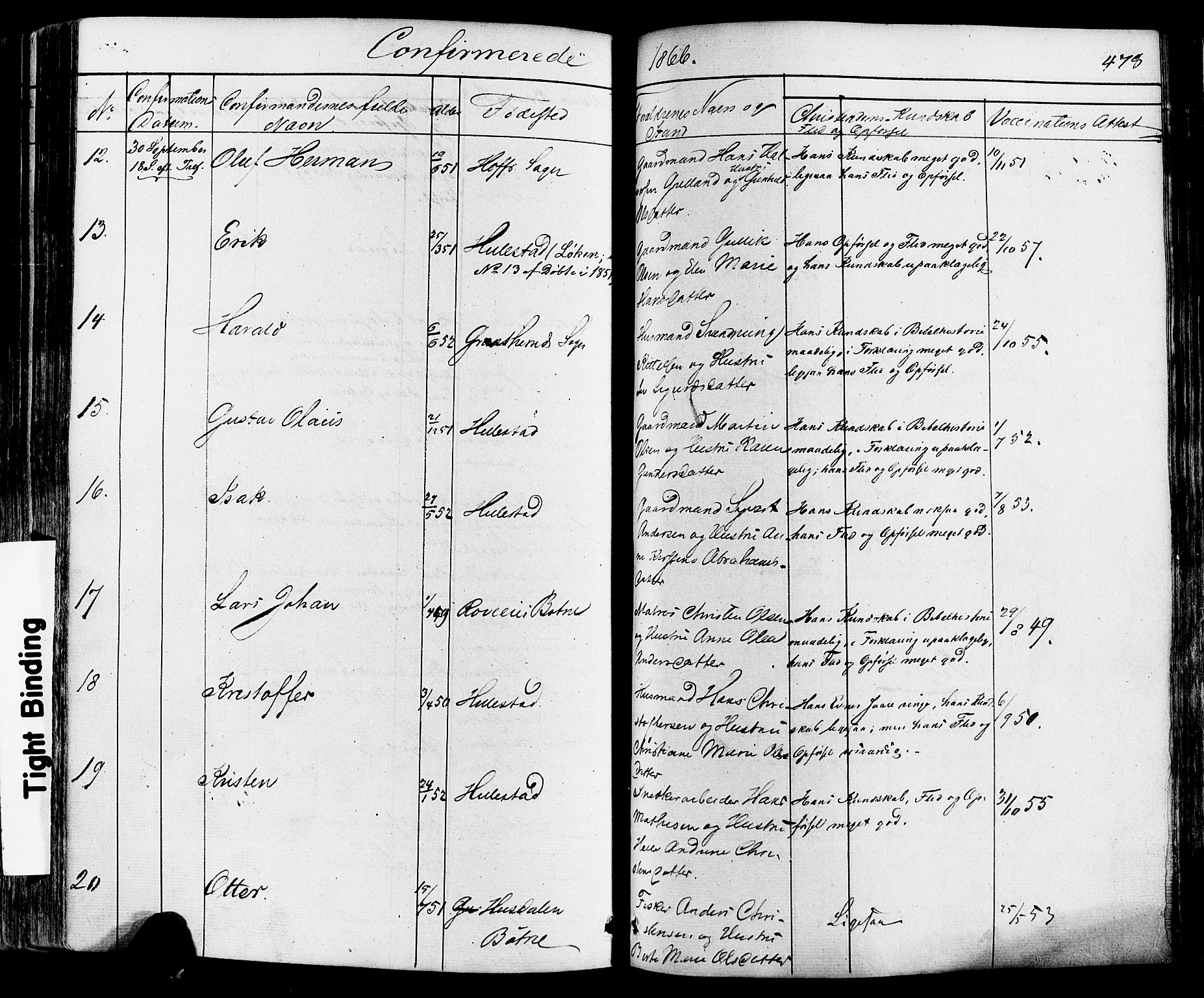 Botne kirkebøker, AV/SAKO-A-340/F/Fa/L0006: Parish register (official) no. I 6, 1836-1877, p. 478