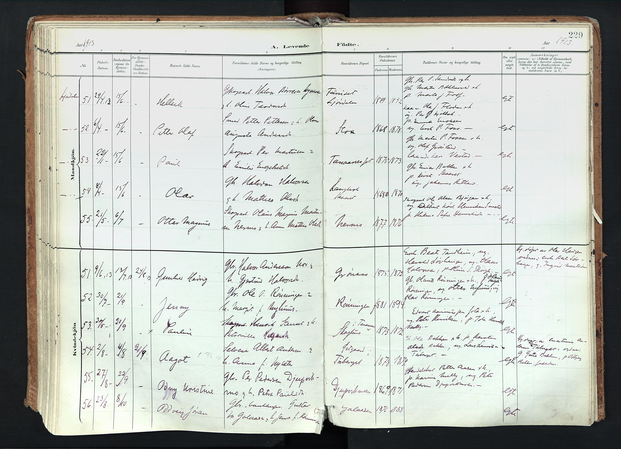 Trysil prestekontor, AV/SAH-PREST-046/H/Ha/Haa/L0012: Parish register (official) no. 12, 1898-1917, p. 229