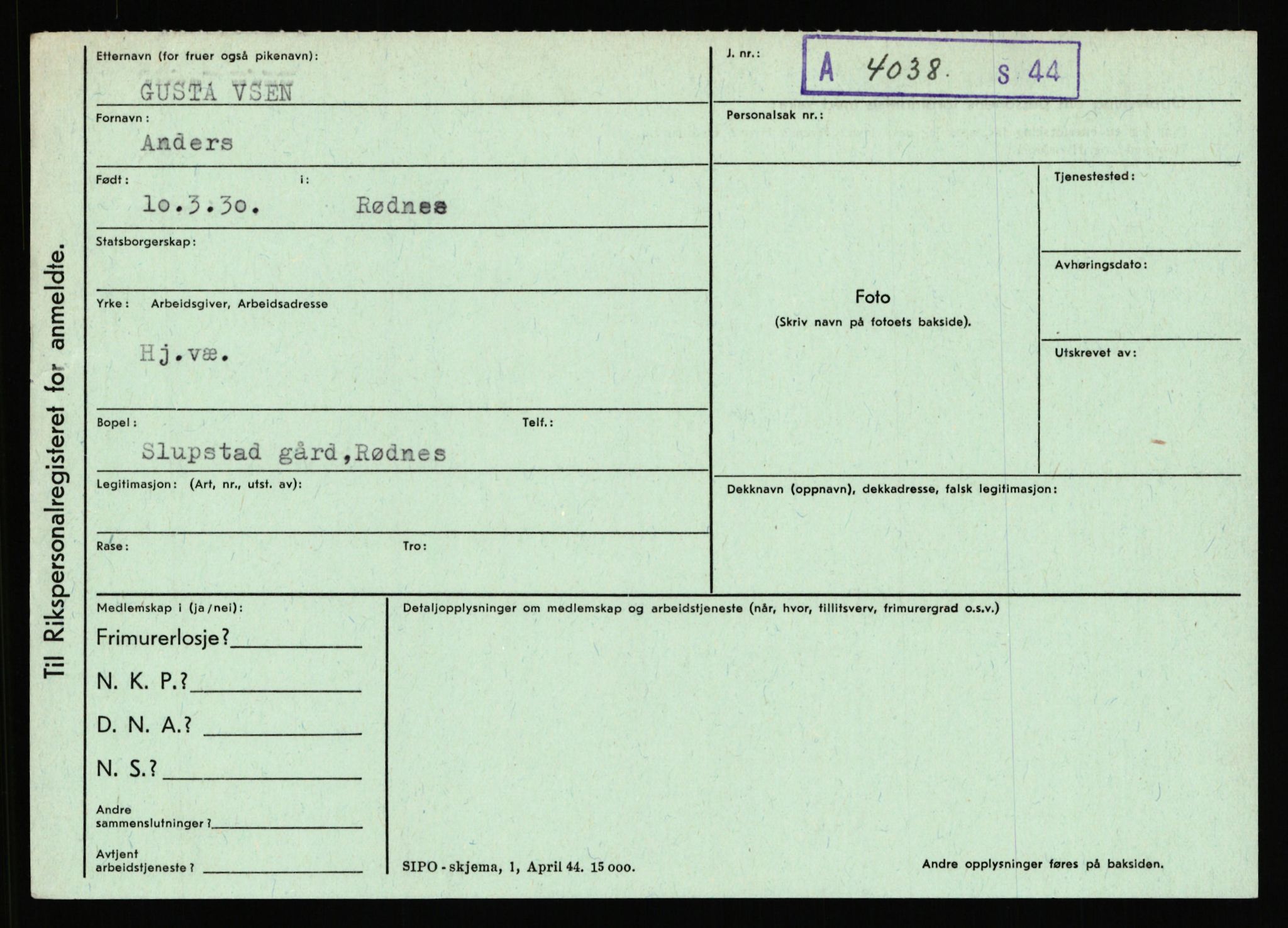 Statspolitiet - Hovedkontoret / Osloavdelingen, AV/RA-S-1329/C/Ca/L0005: Furali - Hamula, 1943-1945, p. 3232