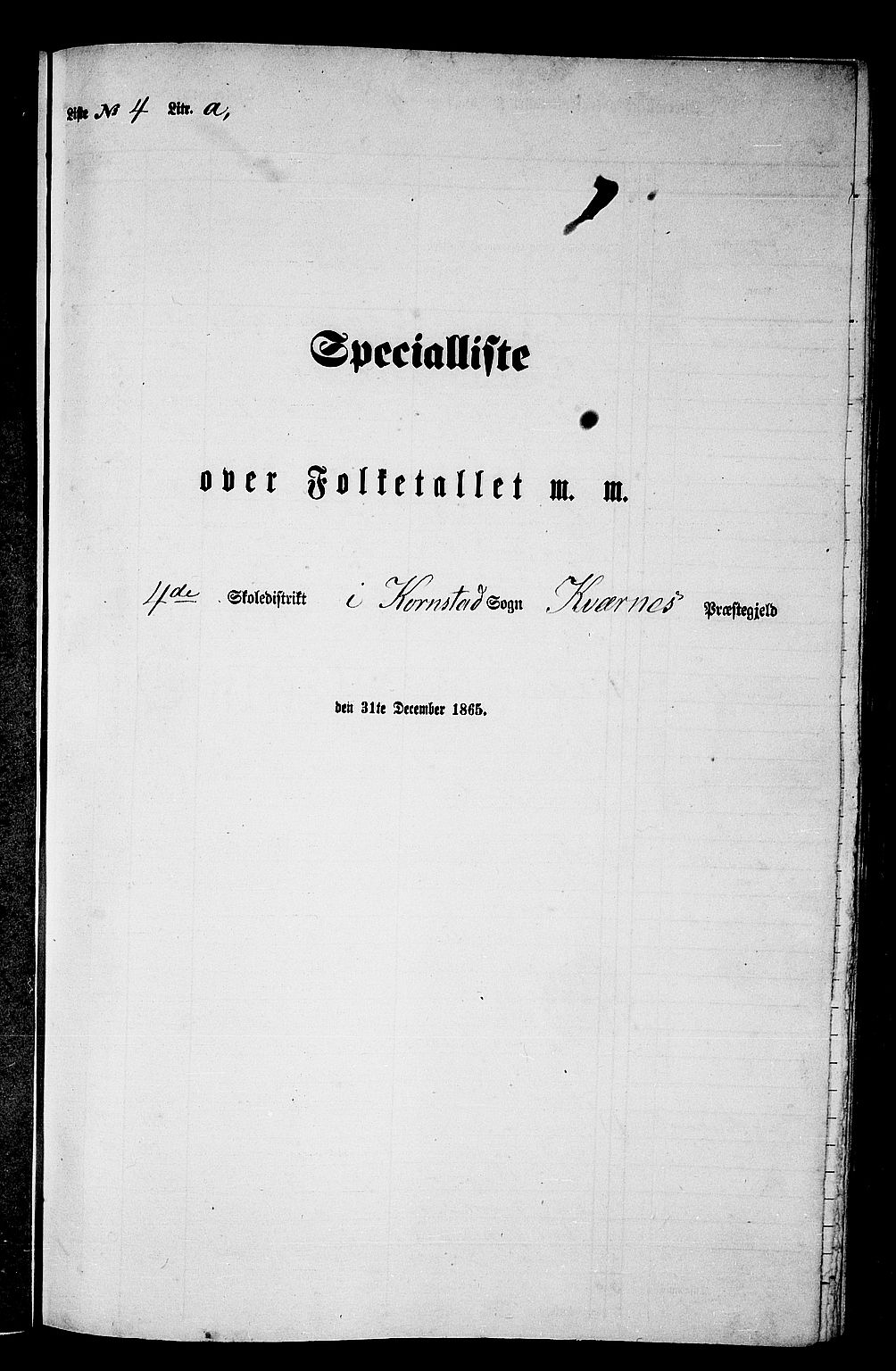 RA, 1865 census for Kvernes, 1865, p. 62