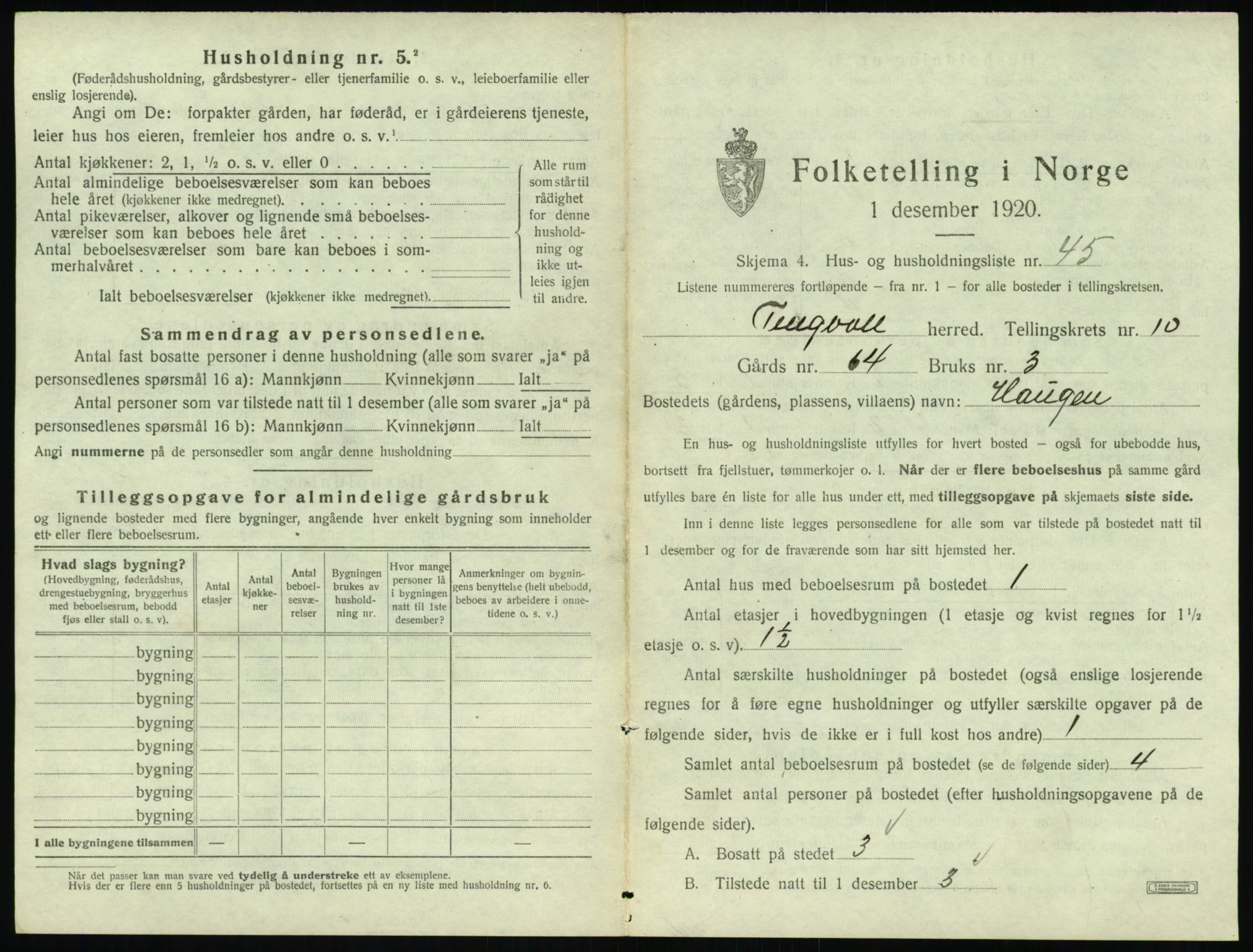 SAT, 1920 census for Tingvoll, 1920, p. 812