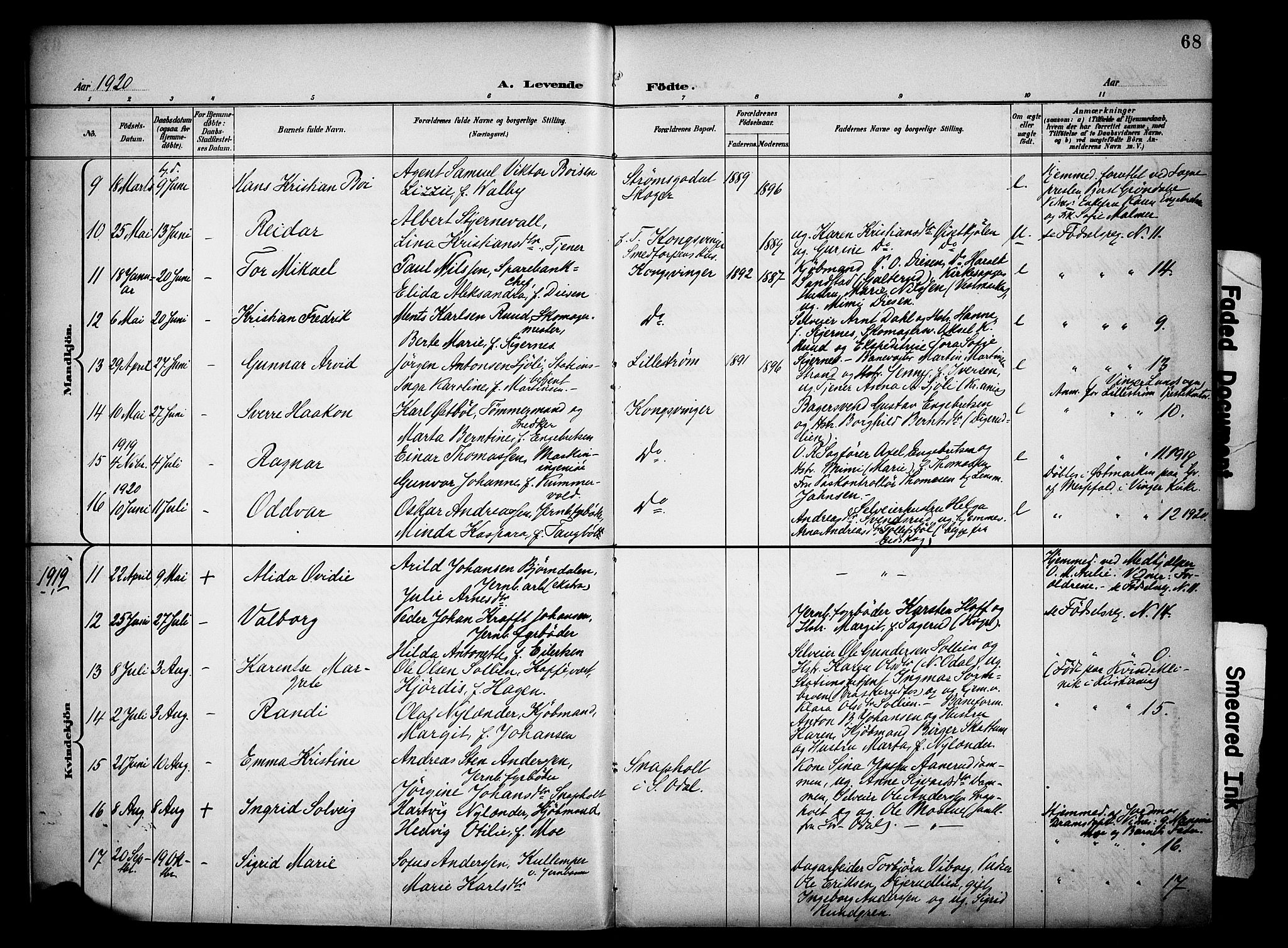 Vinger prestekontor, SAH/PREST-024/H/Ha/Haa/L0016: Parish register (official) no. 16, 1898-1920, p. 68