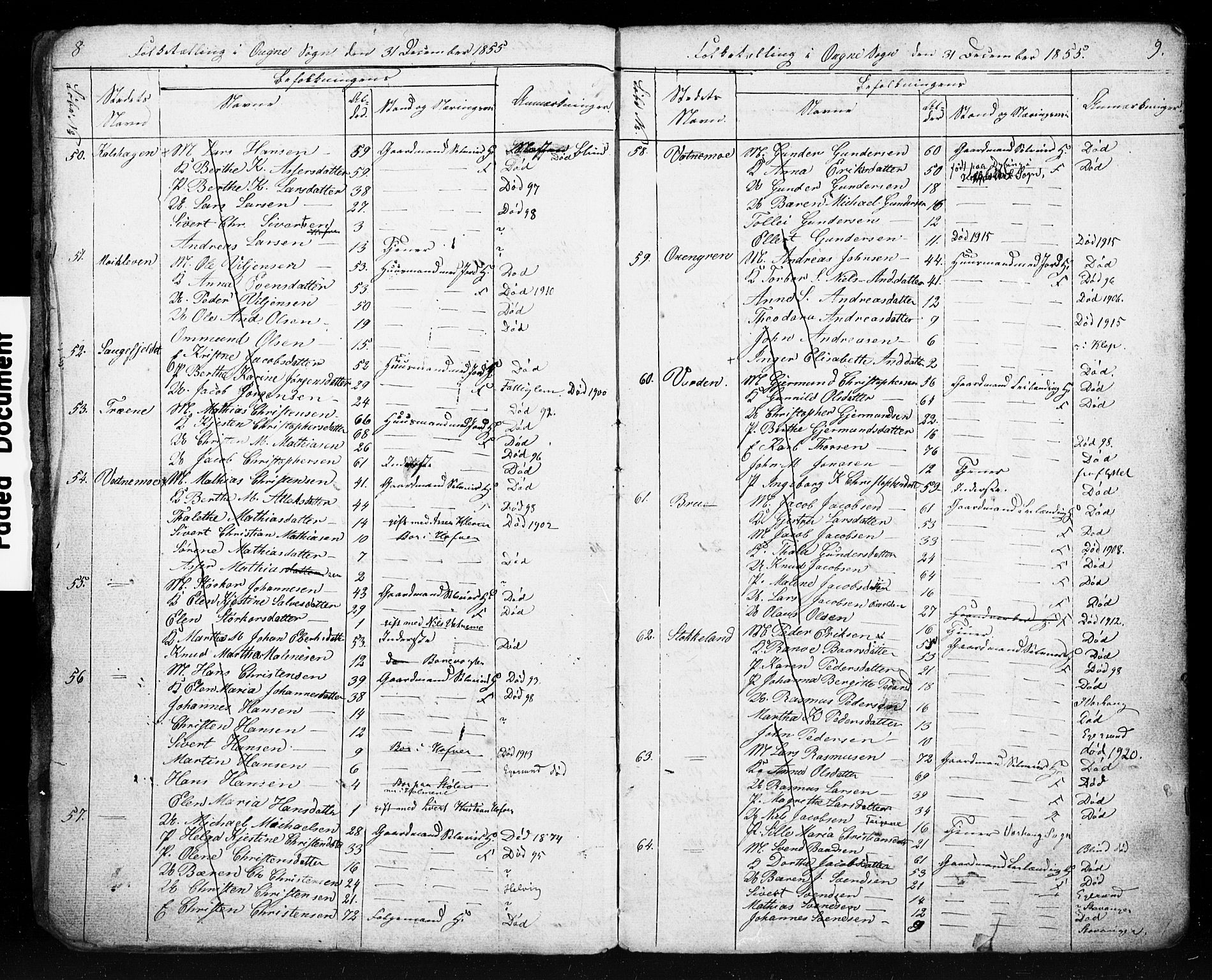 , Census 1855 for Eigersund/Ogna, 1855, p. 6