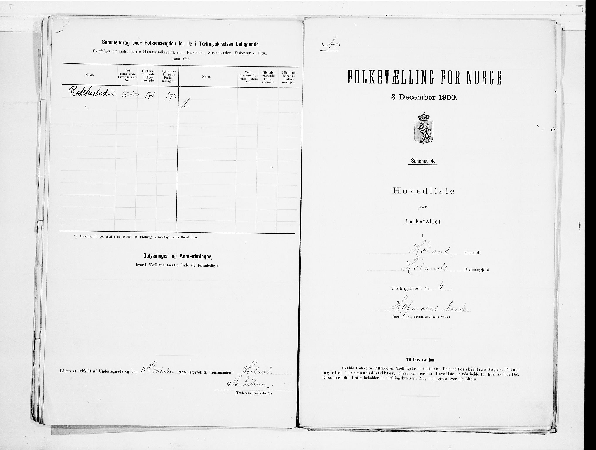 SAO, 1900 census for Høland, 1900, p. 10