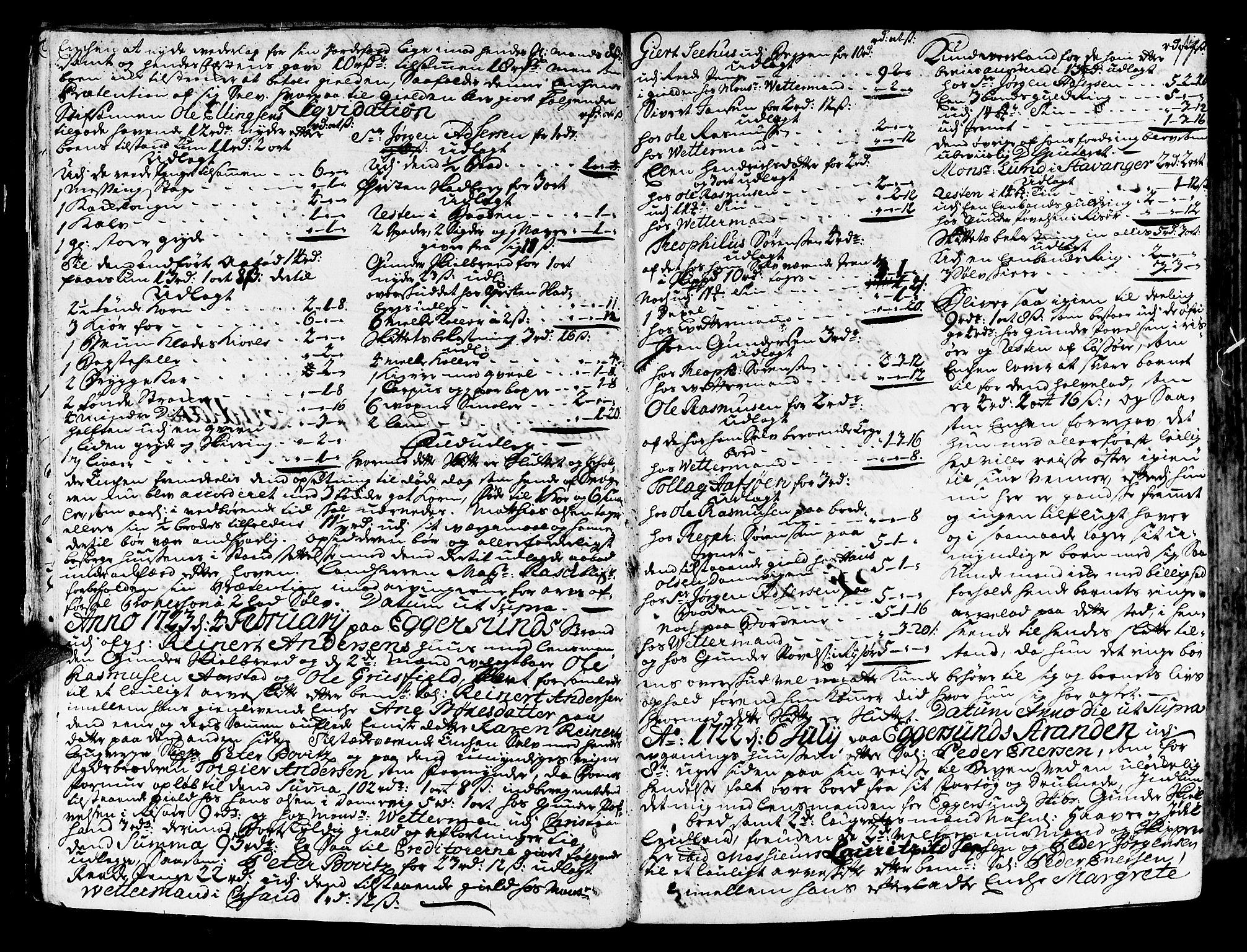 Jæren og Dalane sorenskriveri, AV/SAST-A-100306/5/50BA/L0006B: SKIFTEPROTOKOLL, 1722-1739, p. 16b-17a