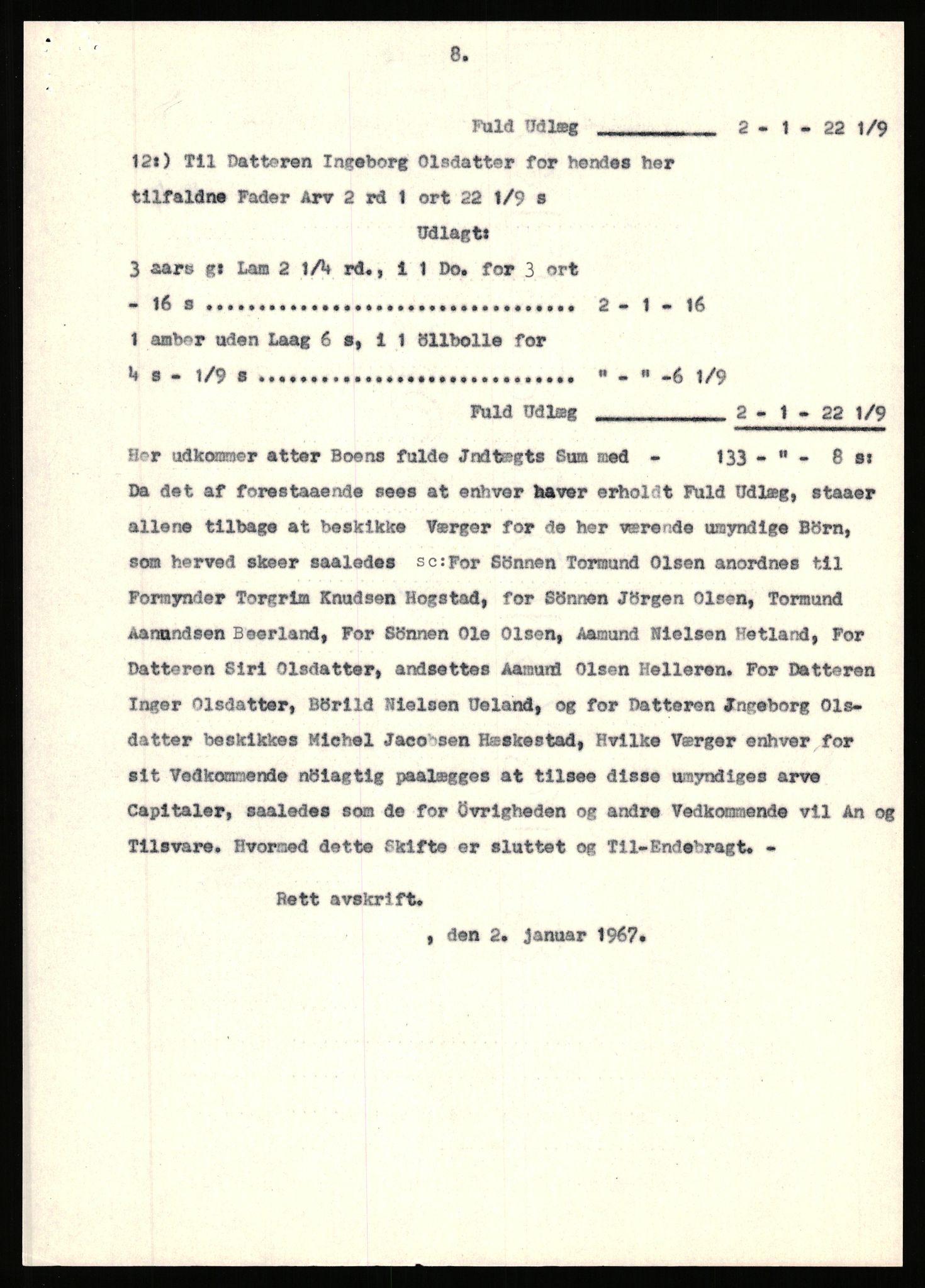 Statsarkivet i Stavanger, AV/SAST-A-101971/03/Y/Yj/L0098: Avskrifter sortert etter gårdsnavn: Øigrei - Østeinstad, 1750-1930, p. 26