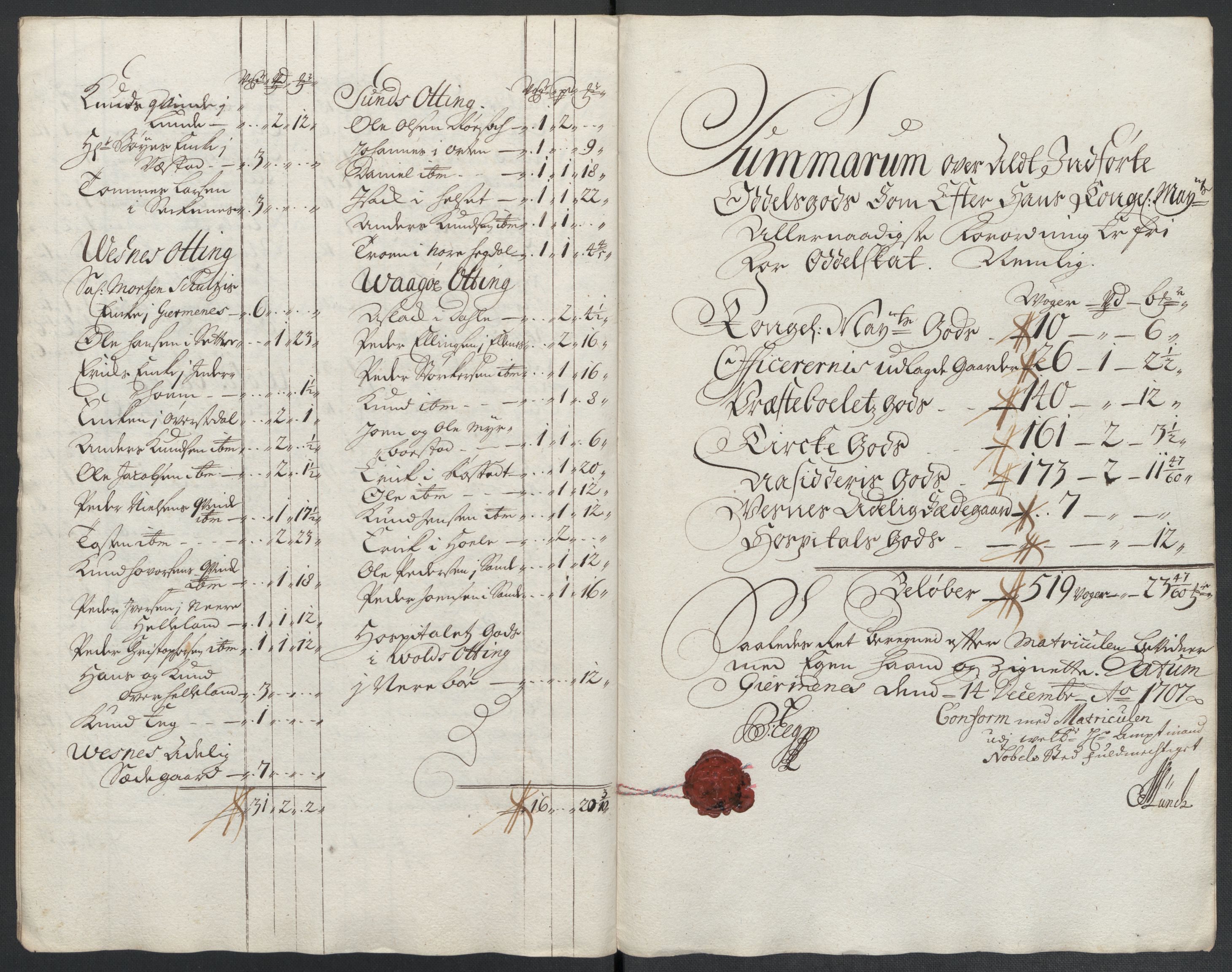 Rentekammeret inntil 1814, Reviderte regnskaper, Fogderegnskap, AV/RA-EA-4092/R55/L3658: Fogderegnskap Romsdal, 1707-1708, p. 138