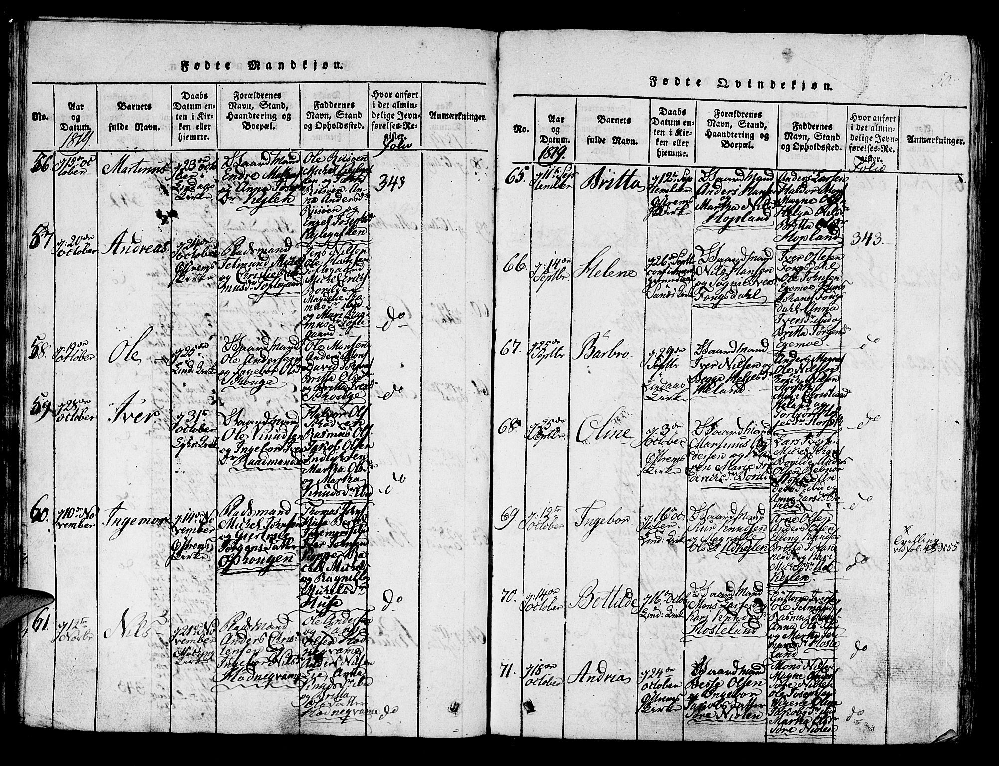 Lindås Sokneprestembete, AV/SAB-A-76701/H/Haa/Haaa/L0007: Parish register (official) no. A 7, 1816-1823, p. 50