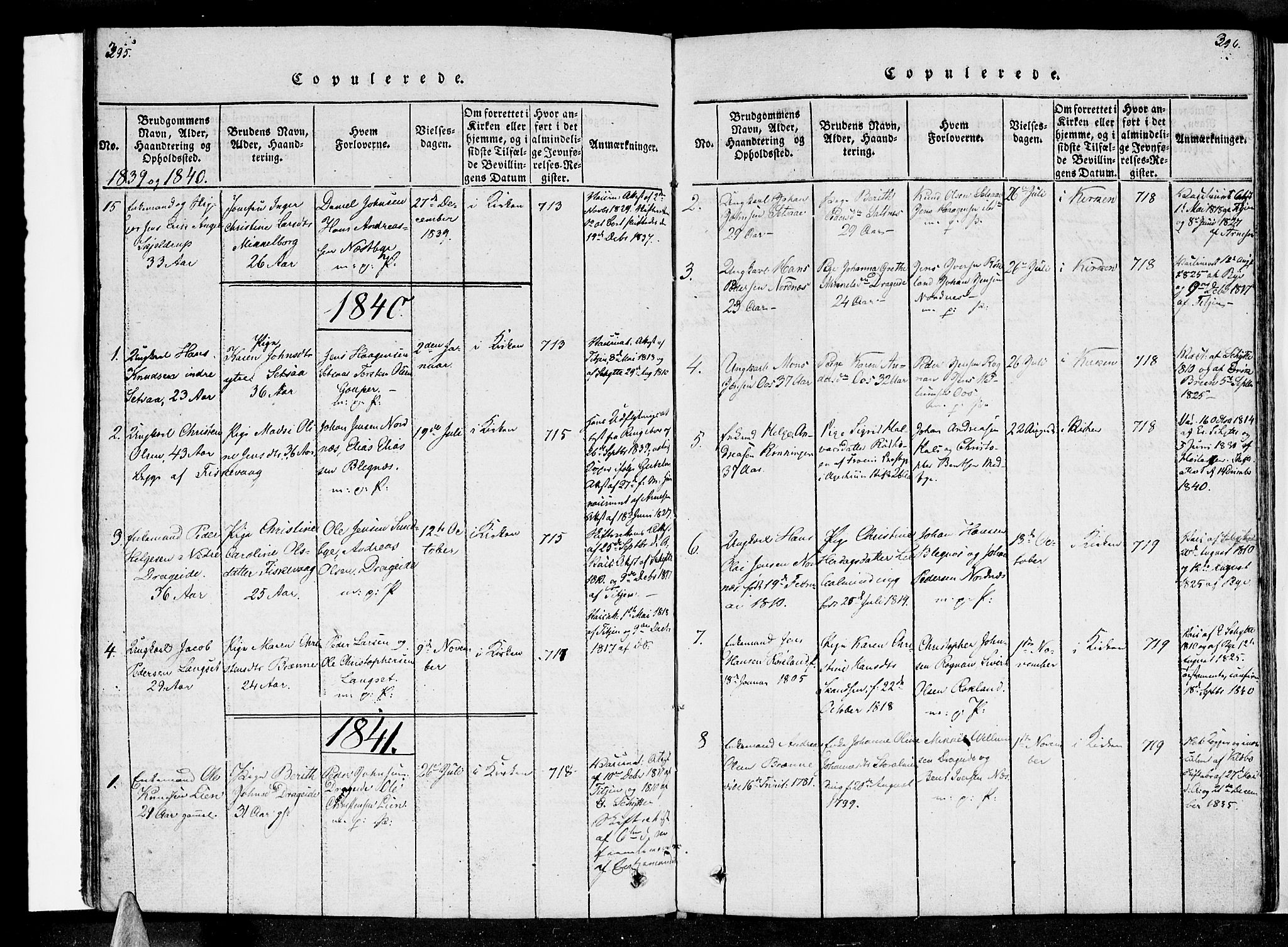 Ministerialprotokoller, klokkerbøker og fødselsregistre - Nordland, SAT/A-1459/847/L0665: Parish register (official) no. 847A05, 1818-1841, p. 395-396