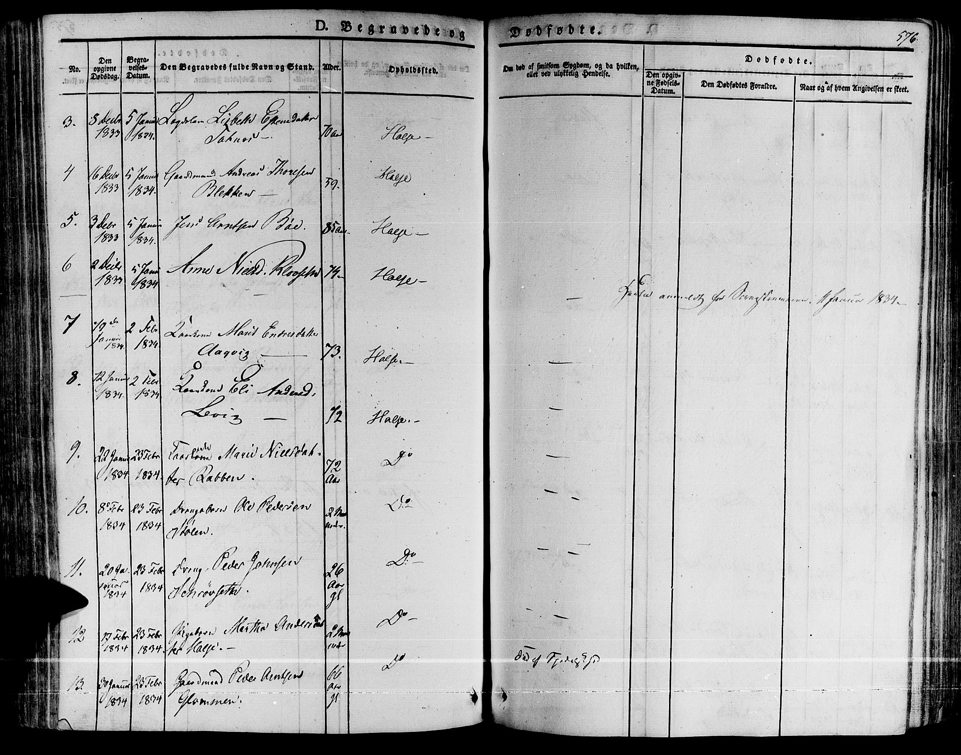 Ministerialprotokoller, klokkerbøker og fødselsregistre - Møre og Romsdal, AV/SAT-A-1454/592/L1025: Parish register (official) no. 592A03 /2, 1831-1849, p. 576