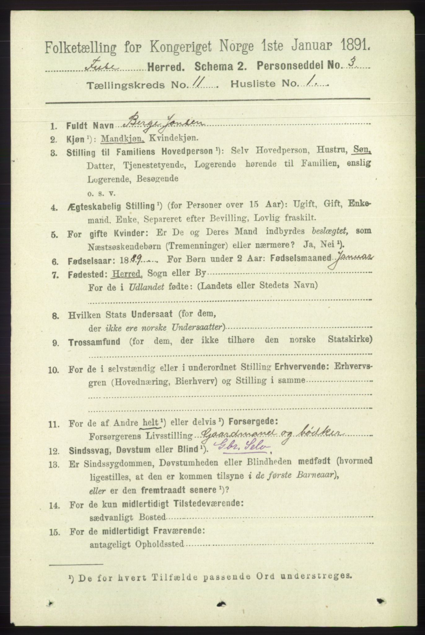 RA, 1891 census for 1241 Fusa, 1891, p. 2120