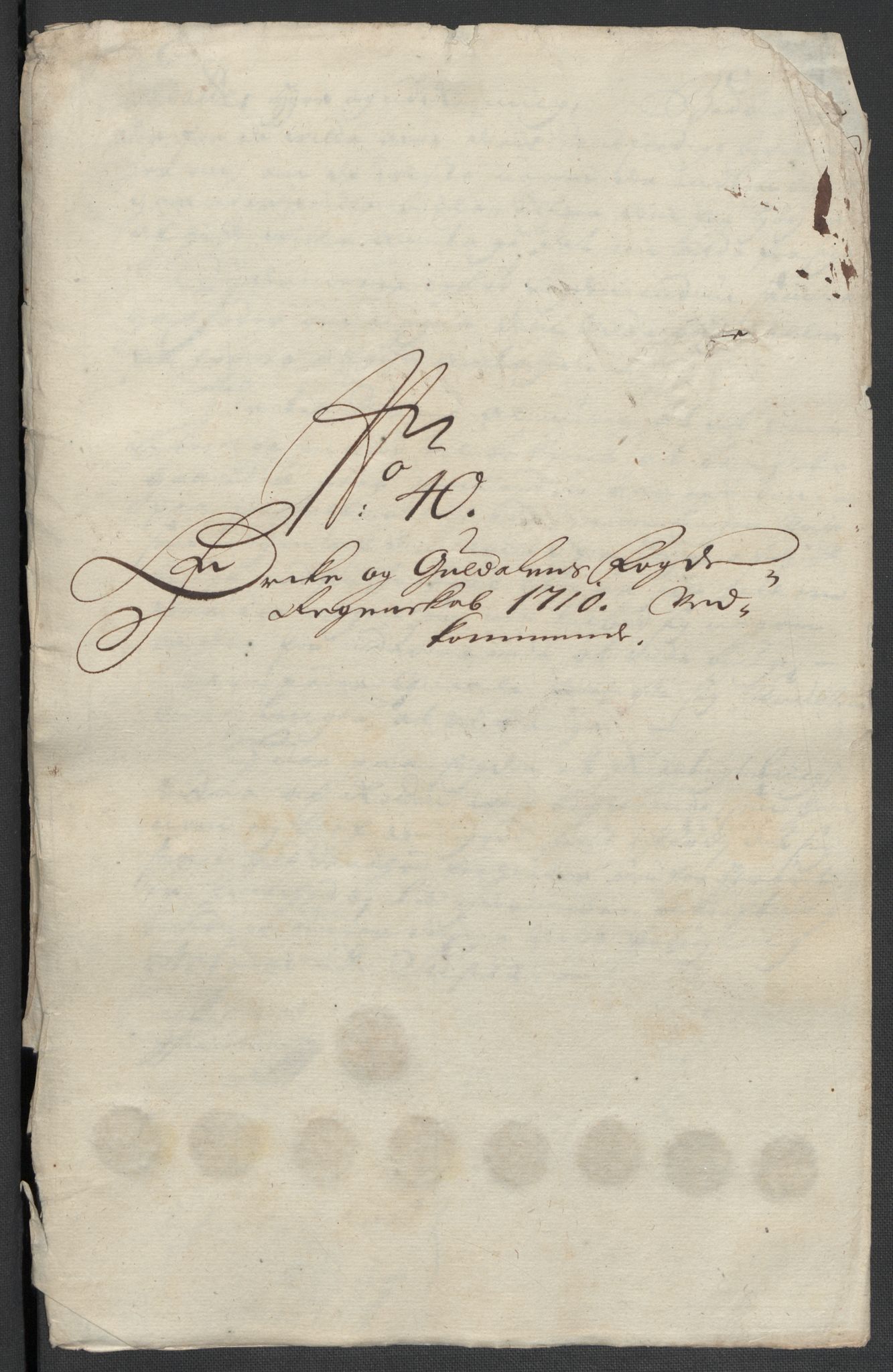 Rentekammeret inntil 1814, Reviderte regnskaper, Fogderegnskap, RA/EA-4092/R60/L3960: Fogderegnskap Orkdal og Gauldal, 1710, p. 373