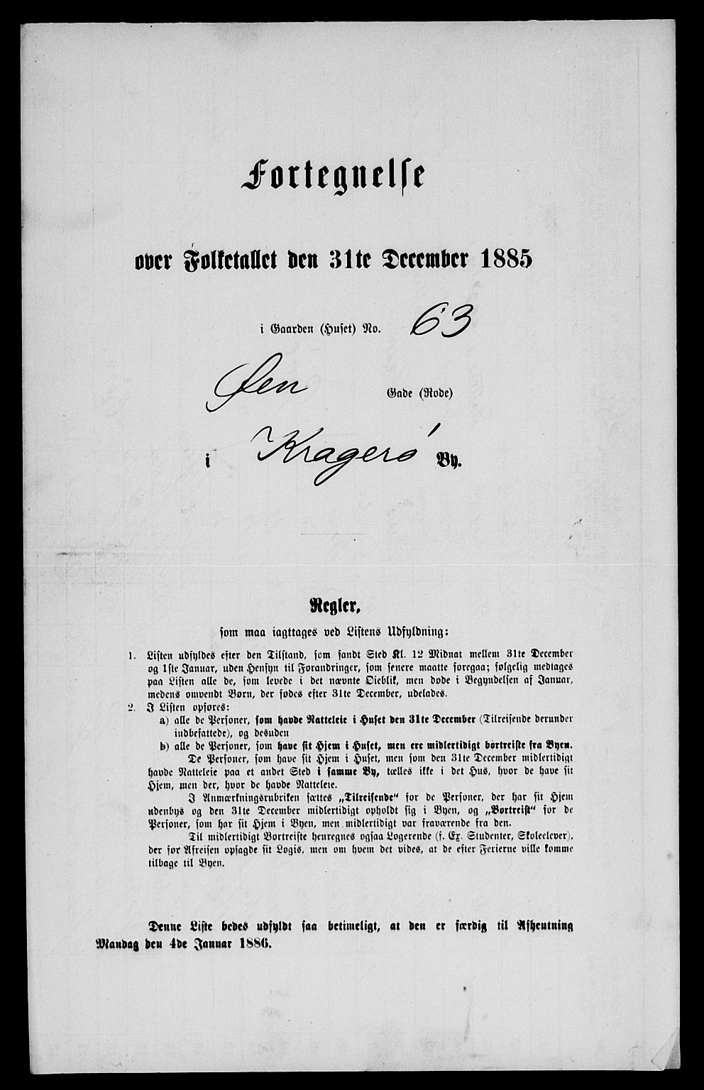 SAKO, 1885 census for 0801 Kragerø, 1885, p. 582