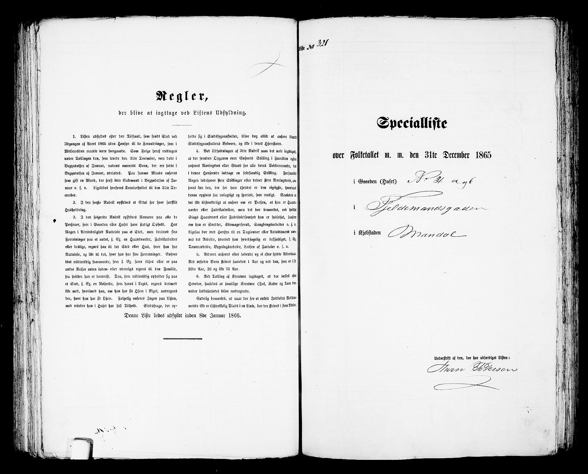 RA, 1865 census for Mandal/Mandal, 1865, p. 648