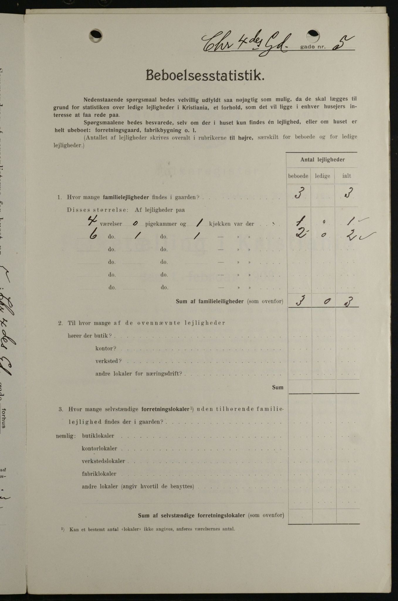 OBA, Municipal Census 1908 for Kristiania, 1908, p. 48484