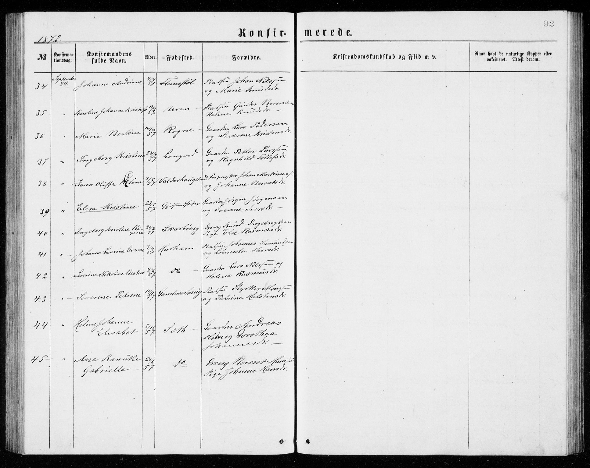 Ministerialprotokoller, klokkerbøker og fødselsregistre - Møre og Romsdal, AV/SAT-A-1454/536/L0509: Parish register (copy) no. 536C04, 1871-1881, p. 92