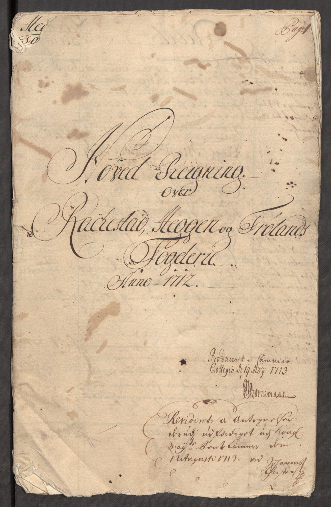 Rentekammeret inntil 1814, Reviderte regnskaper, Fogderegnskap, RA/EA-4092/R07/L0305: Fogderegnskap Rakkestad, Heggen og Frøland, 1712, p. 4