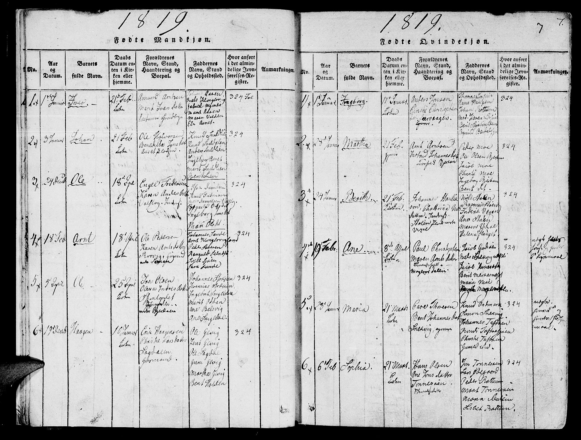 Ministerialprotokoller, klokkerbøker og fødselsregistre - Sør-Trøndelag, SAT/A-1456/630/L0491: Parish register (official) no. 630A04, 1818-1830, p. 7