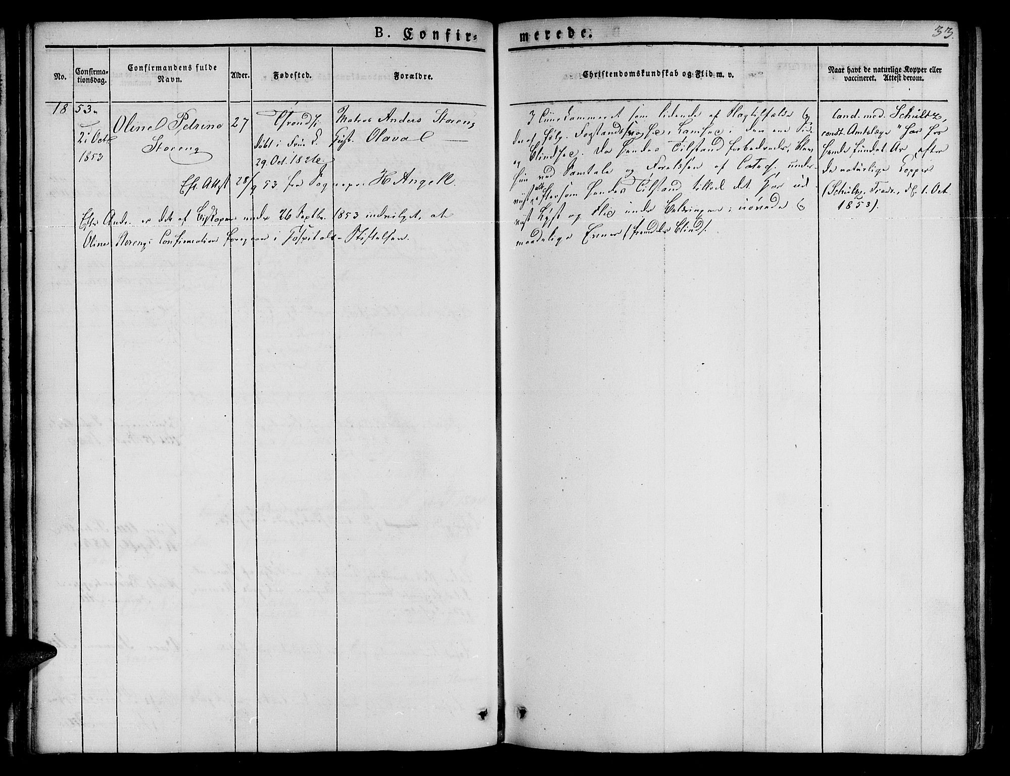 Ministerialprotokoller, klokkerbøker og fødselsregistre - Sør-Trøndelag, SAT/A-1456/623/L0468: Parish register (official) no. 623A02, 1826-1867, p. 33