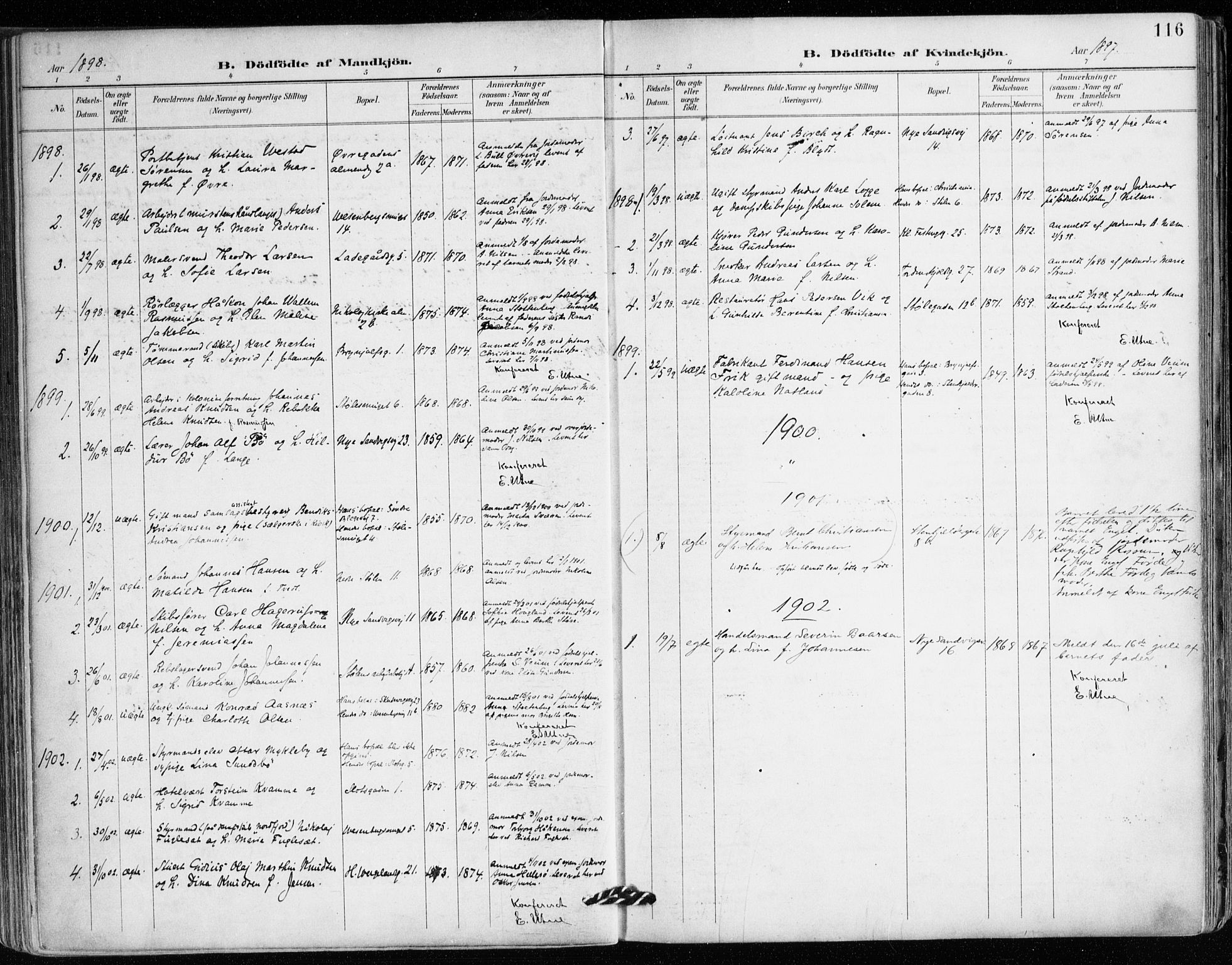 Mariakirken Sokneprestembete, SAB/A-76901/H/Haa/L0008: Parish register (official) no. A 8, 1893-1942, p. 116