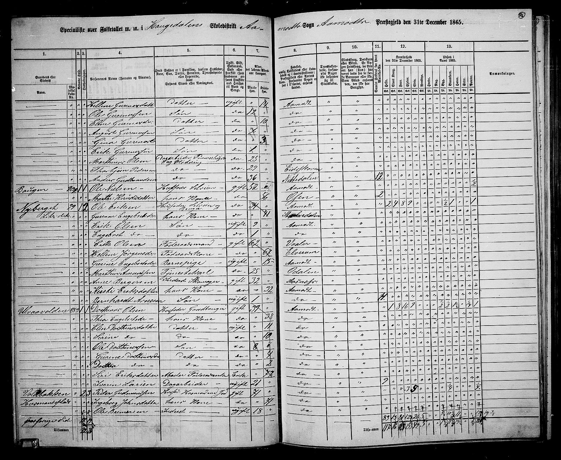 RA, 1865 census for Åmot, 1865, p. 88