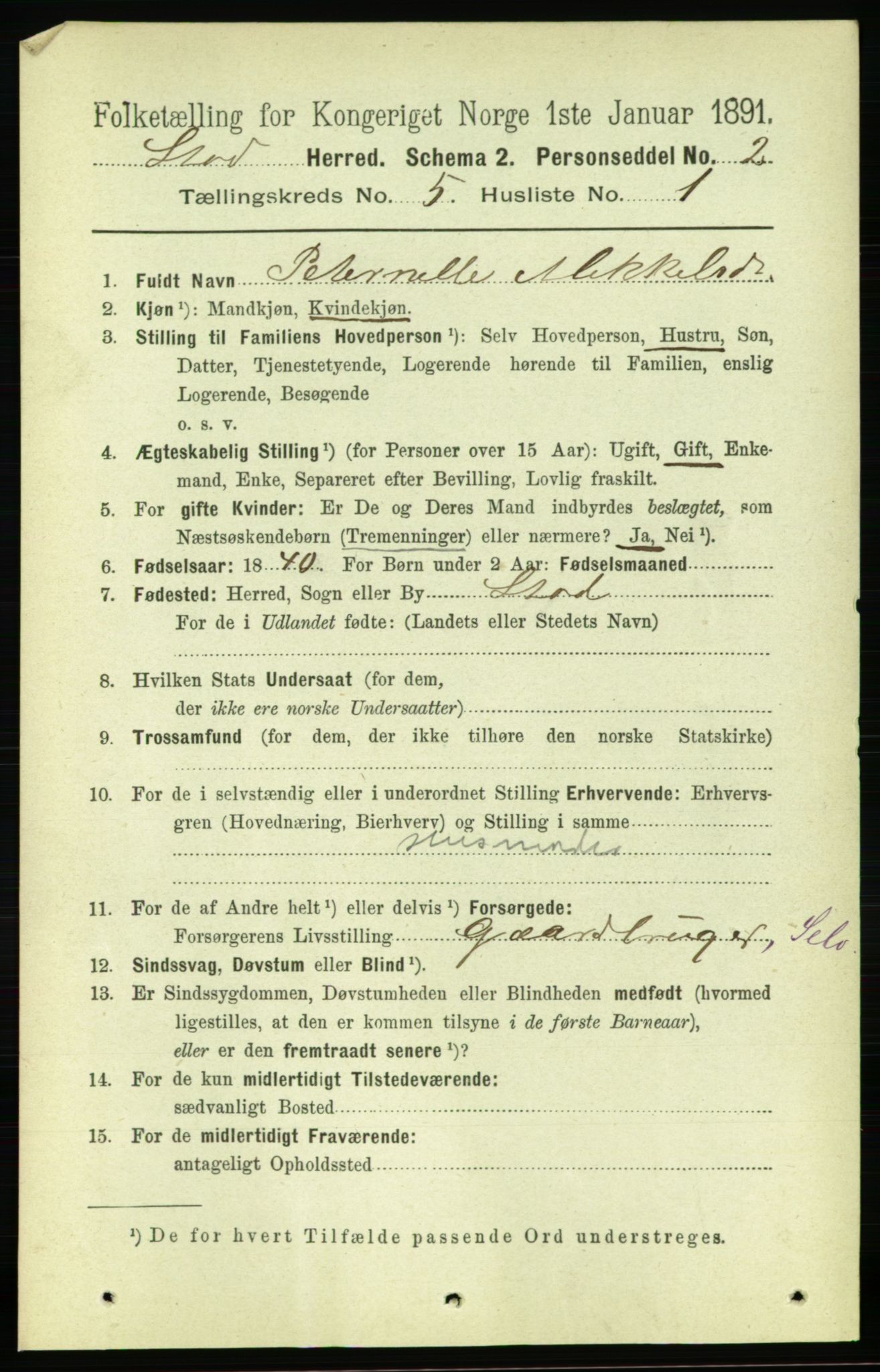 RA, 1891 census for 1734 Stod, 1891, p. 2380