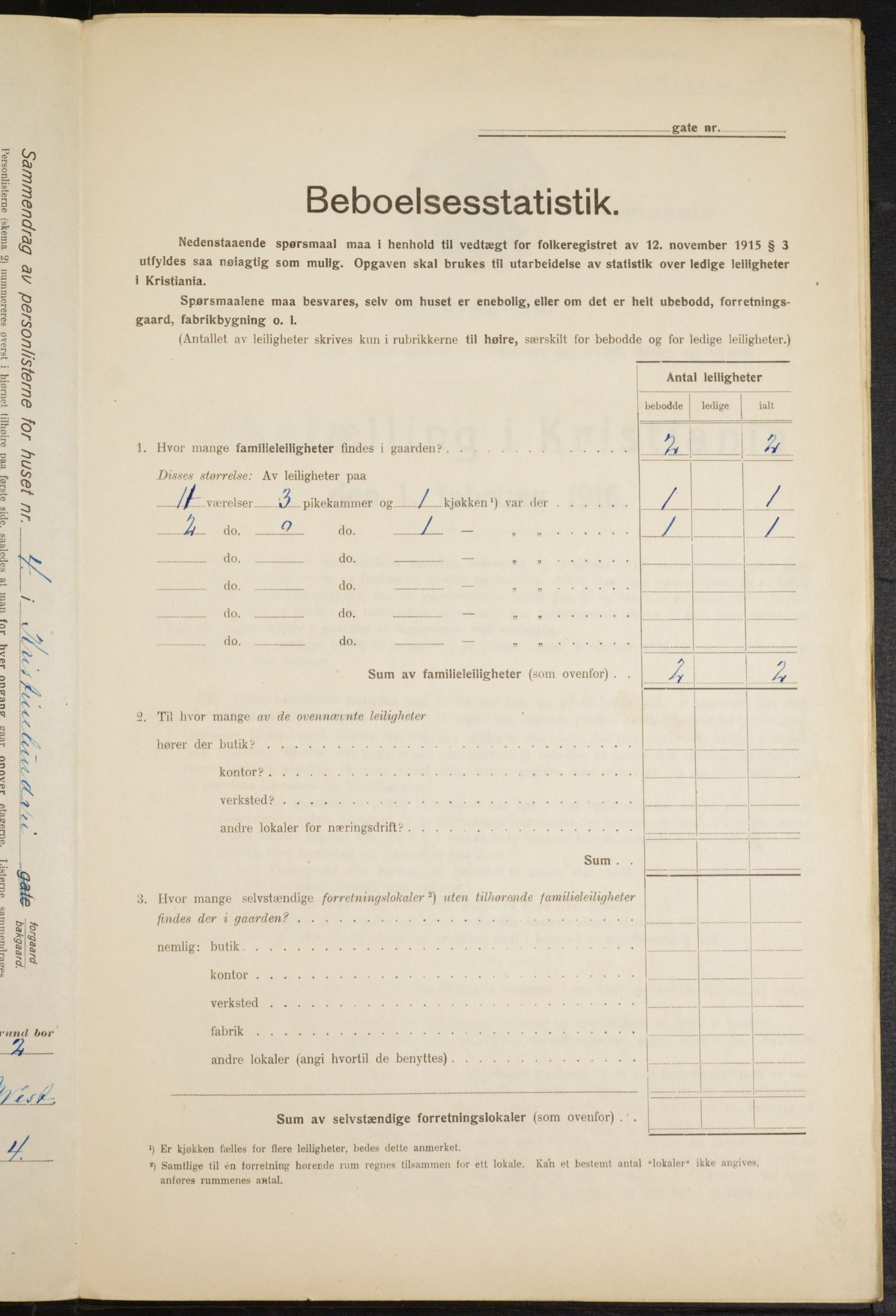 OBA, Municipal Census 1916 for Kristiania, 1916, p. 55644