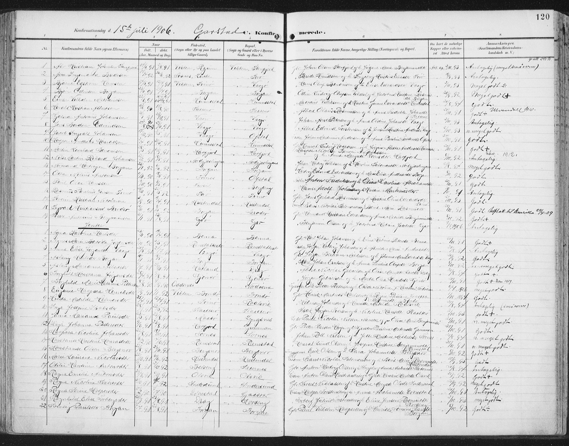 Ministerialprotokoller, klokkerbøker og fødselsregistre - Nord-Trøndelag, AV/SAT-A-1458/786/L0688: Parish register (official) no. 786A04, 1899-1912, p. 120