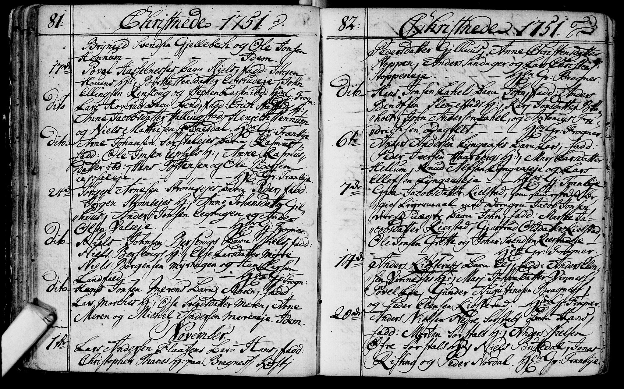 Lier kirkebøker, AV/SAKO-A-230/F/Fa/L0004: Parish register (official) no. I 4, 1749-1764, p. 81-82