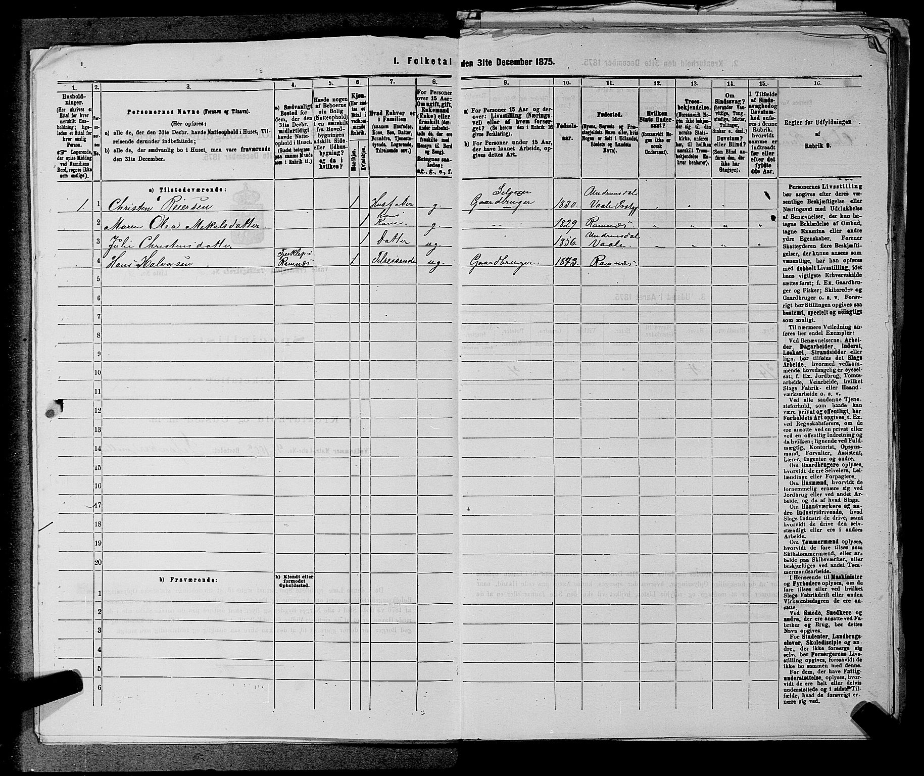 SAKO, 1875 census for 0716P Våle, 1875, p. 364