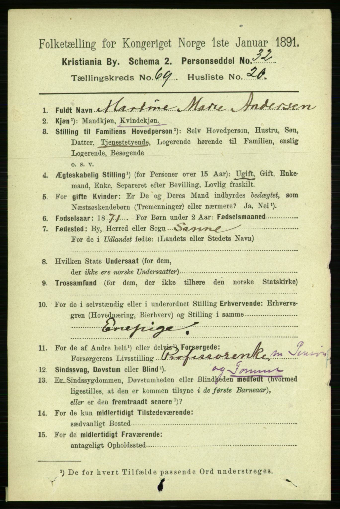 RA, 1891 census for 0301 Kristiania, 1891, p. 38489