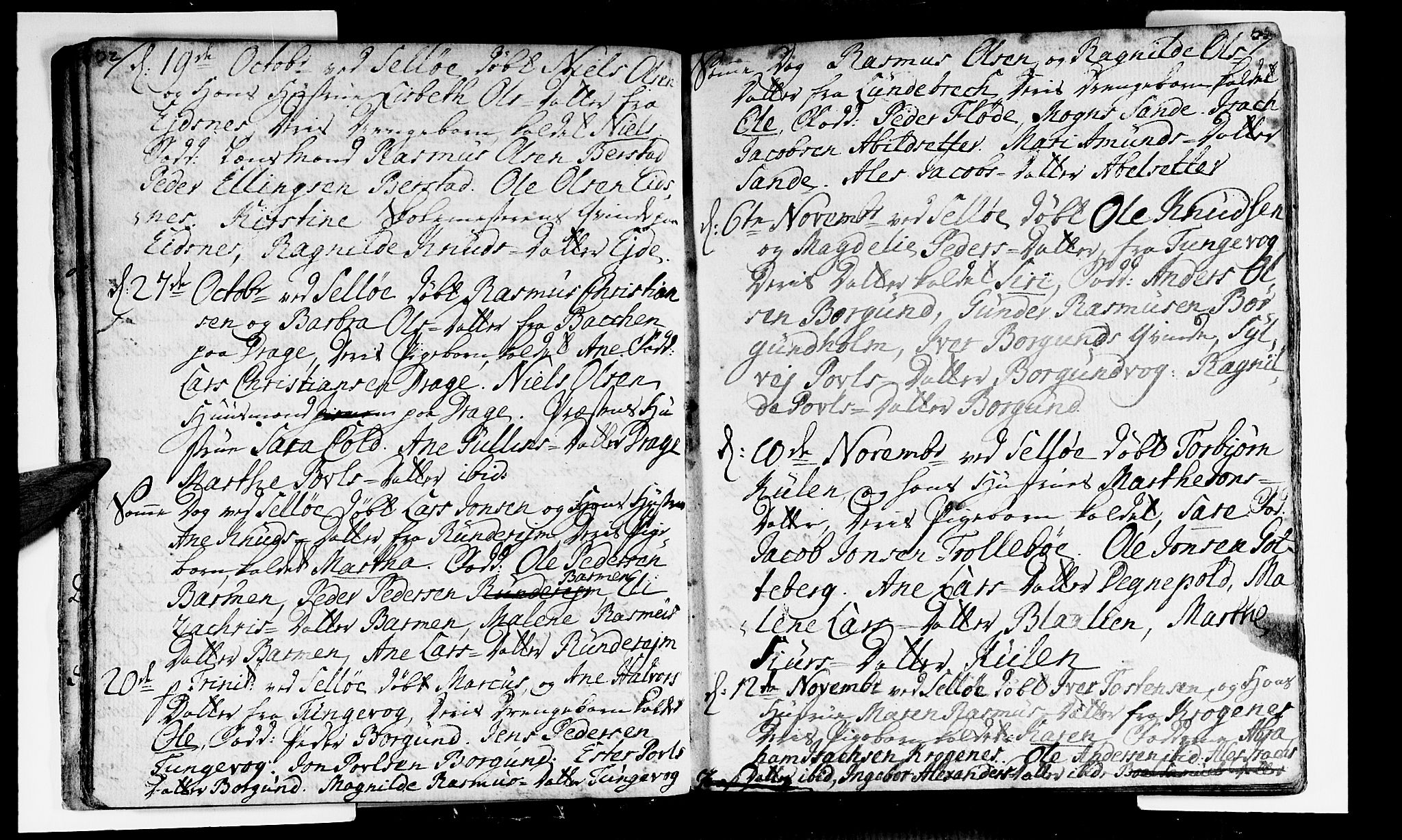 Selje sokneprestembete, AV/SAB-A-99938/H/Ha/Haa/Haaa: Parish register (official) no. A 4, 1743-1759, p. 32-33