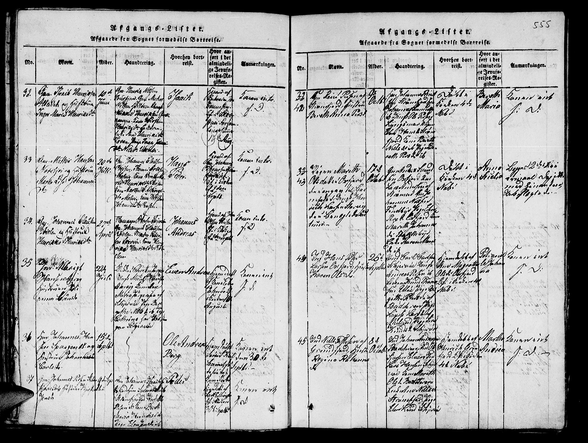 Skjervøy sokneprestkontor, SATØ/S-1300/H/Ha/Haa/L0004kirke: Parish register (official) no. 4, 1820-1838, p. 554-555