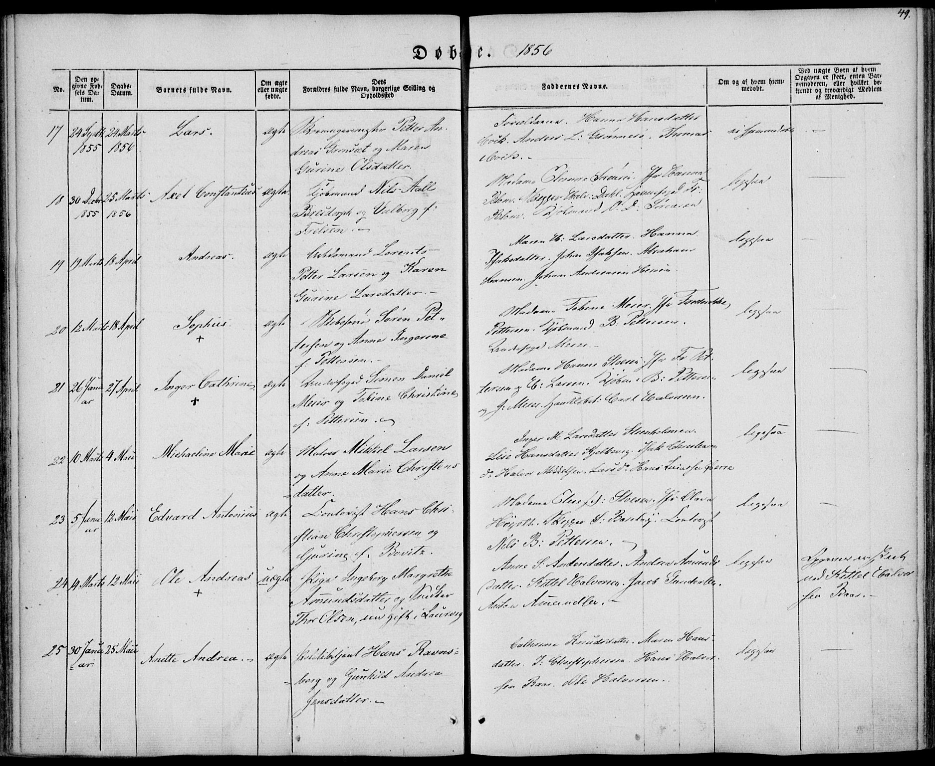 Brevik kirkebøker, AV/SAKO-A-255/F/Fa/L0005: Parish register (official) no. 5, 1847-1865, p. 49