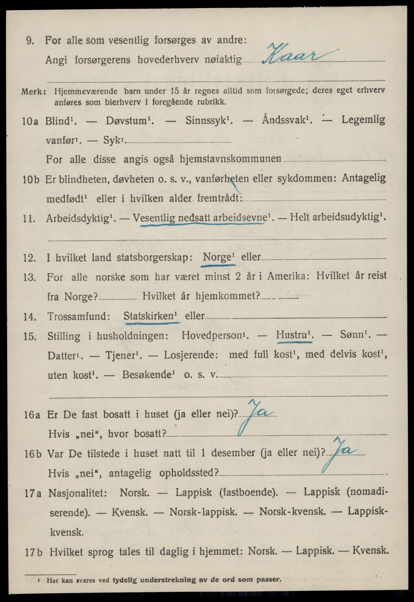 SAT, 1920 census for Å, 1920, p. 2399