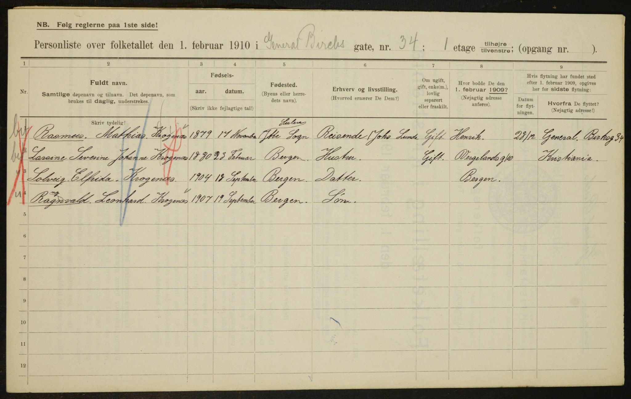 OBA, Municipal Census 1910 for Kristiania, 1910, p. 27740