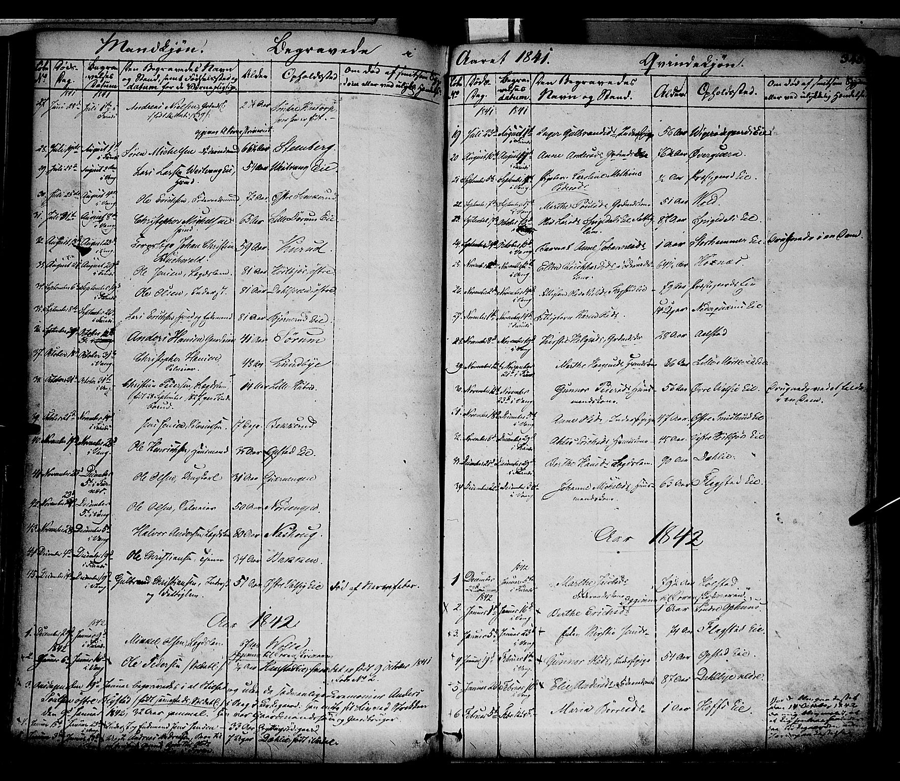 Vang prestekontor, Hedmark, SAH/PREST-008/H/Ha/Haa/L0010: Parish register (official) no. 10, 1841-1855, p. 345