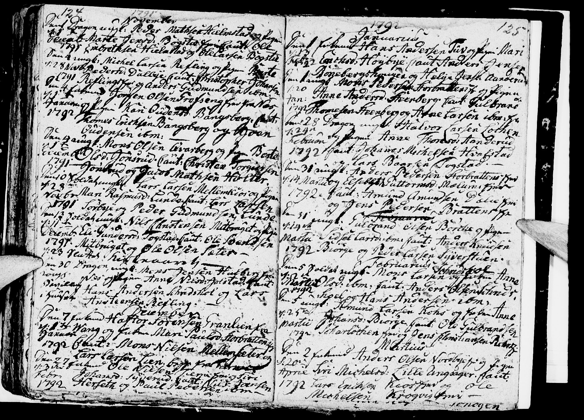 Ringsaker prestekontor, SAH/PREST-014/I/Ia/L0005/0005: Parish register draft no. 1E, 1790-1792, p. 124-125