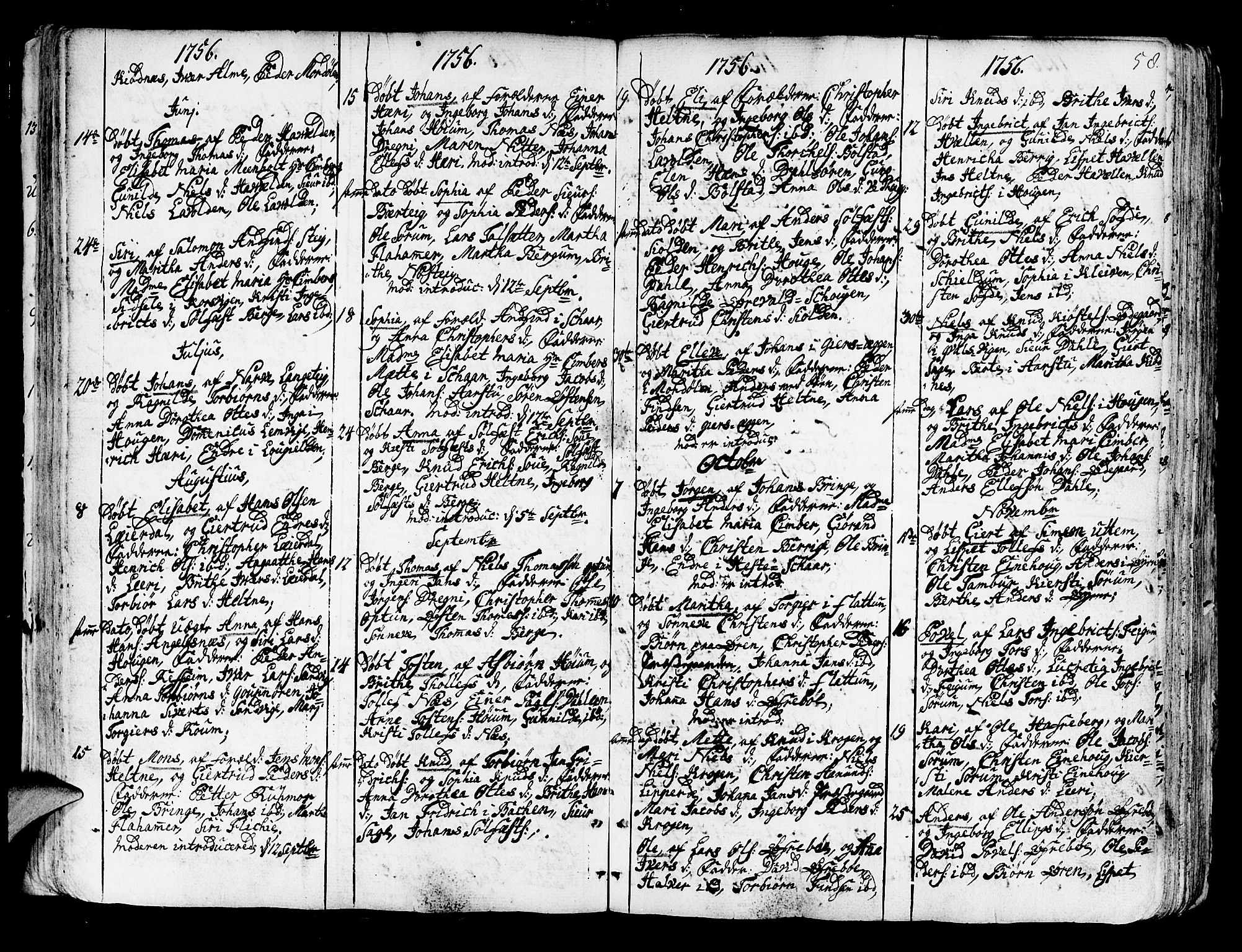 Luster sokneprestembete, AV/SAB-A-81101/H/Haa/Haaa/L0001: Parish register (official) no. A 1, 1731-1803, p. 58